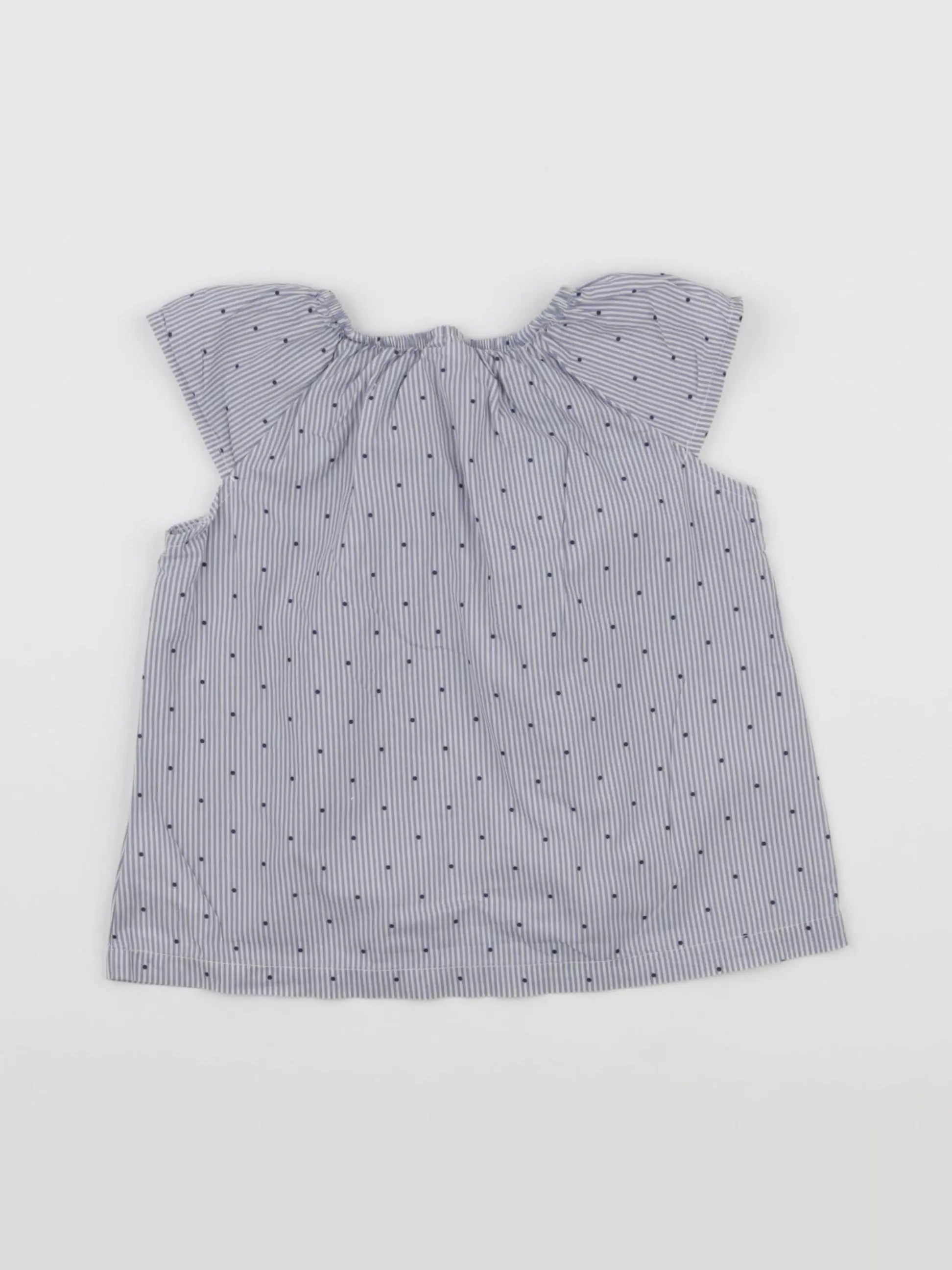 H&M - blouse bleu, blanc - 12/18 mois