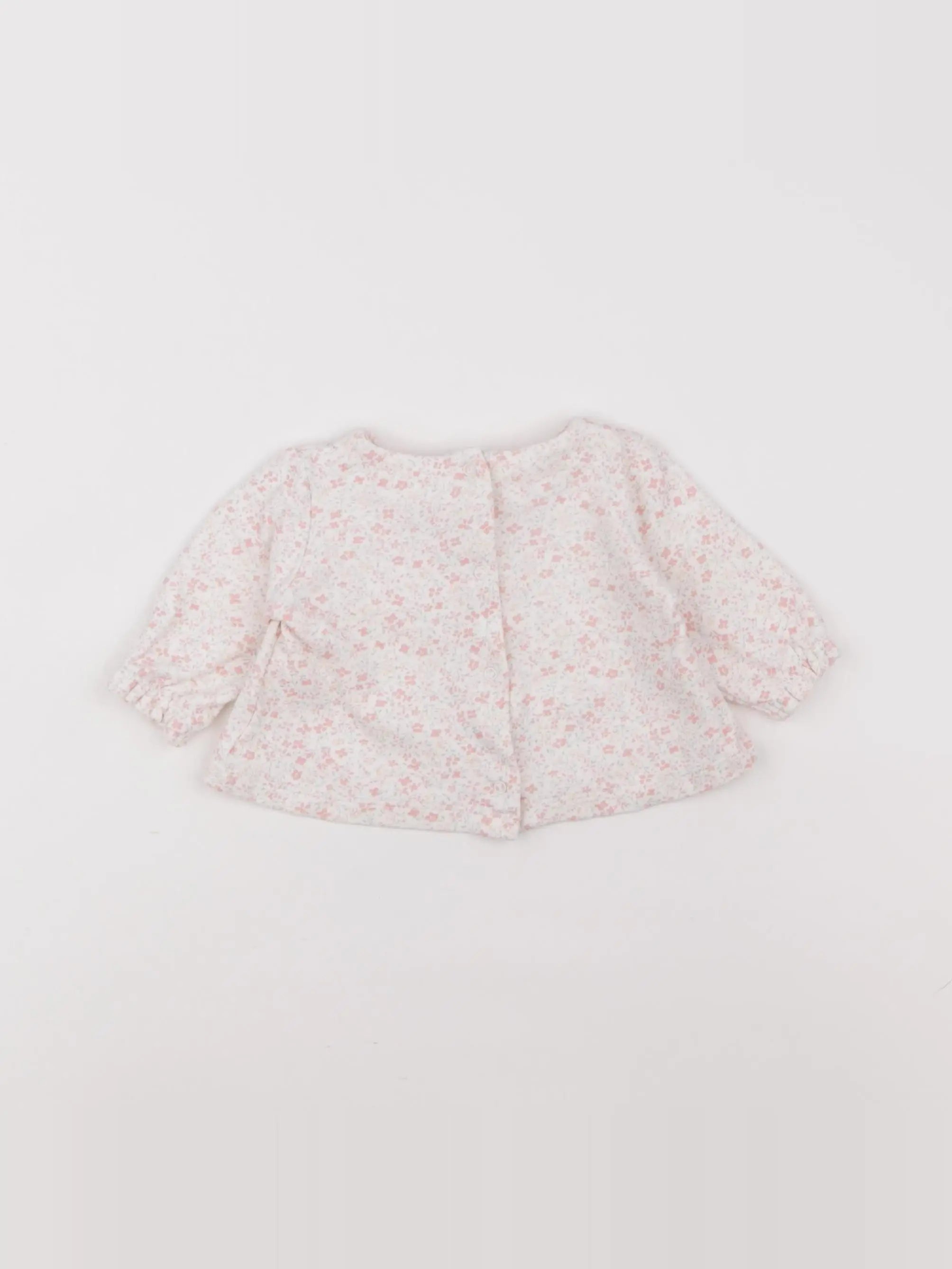 Natalys - tee-shirt blanc, rose - 1 mois