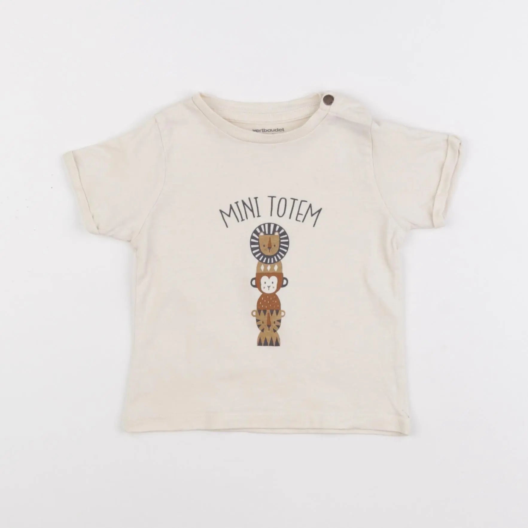 Vertbaudet - tee-shirt beige - 12 mois