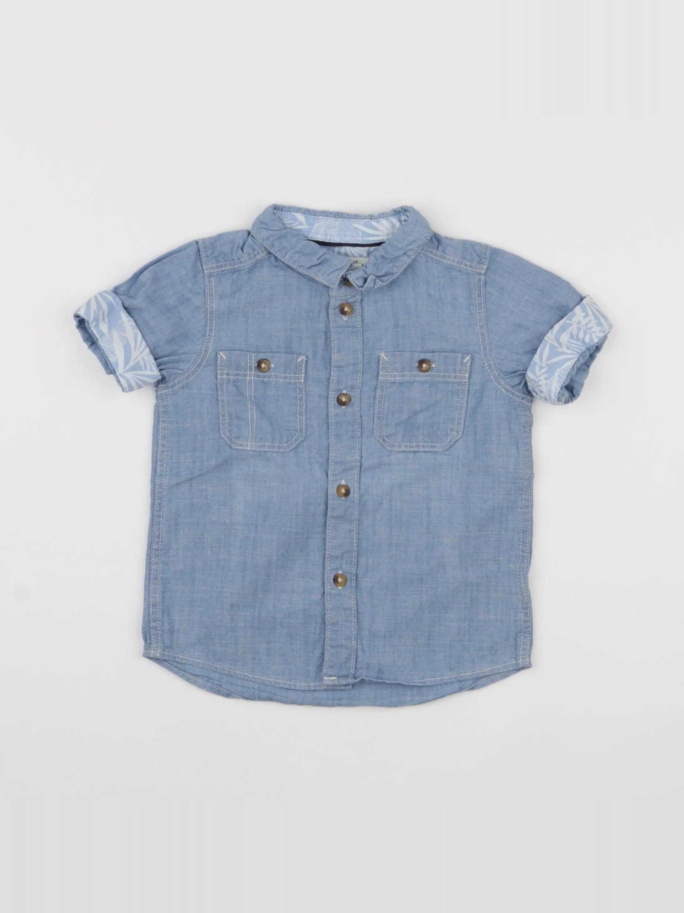 H&M - chemise bleu - 9/12 mois