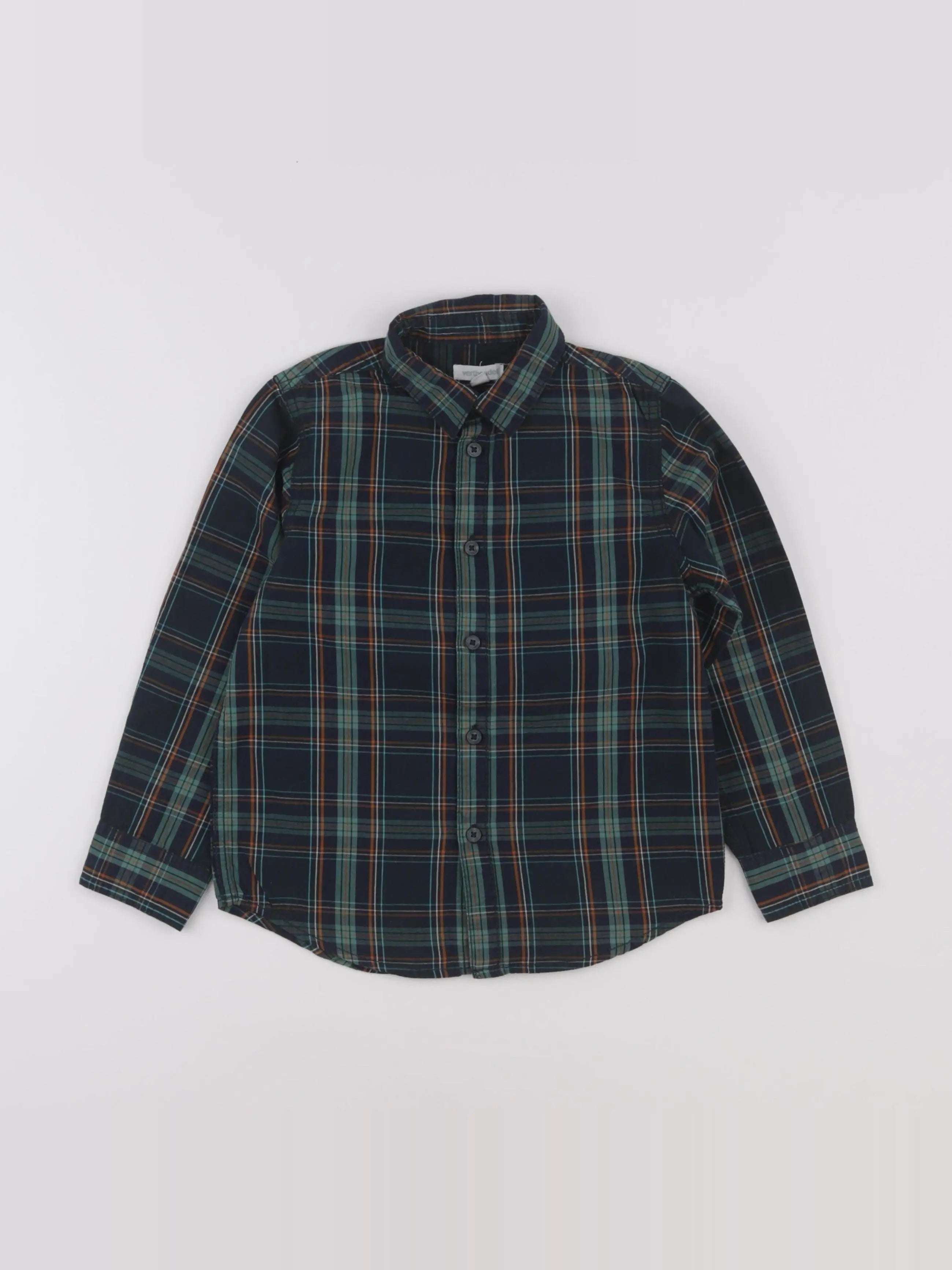 Vertbaudet - chemise vert, bleu - 5 ans