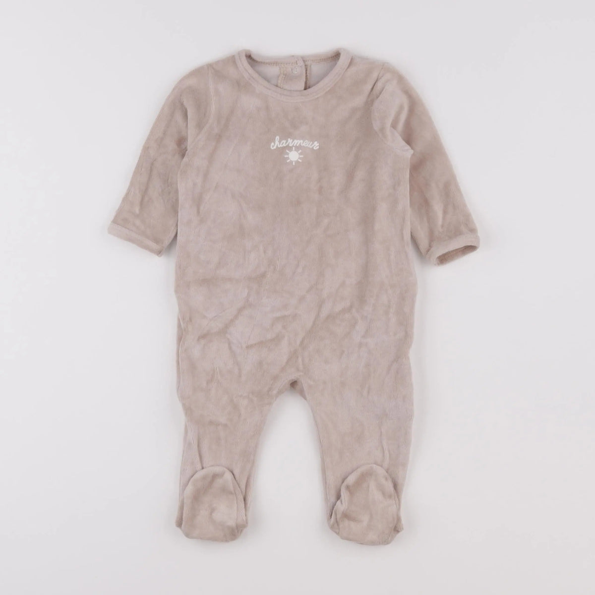 Vertbaudet - pyjama velours marron - 6 mois