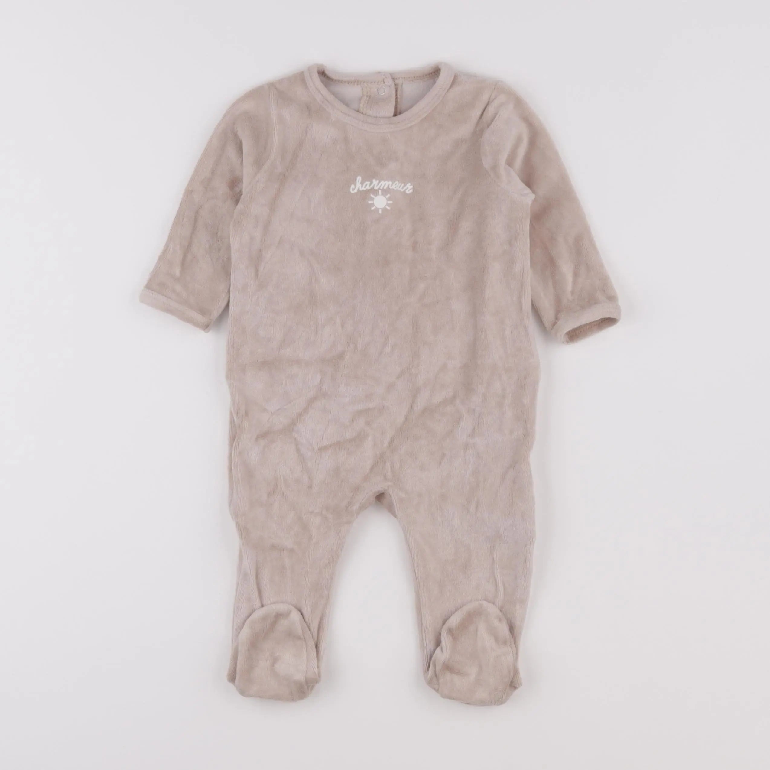 Vertbaudet - pyjama velours marron - 6 mois