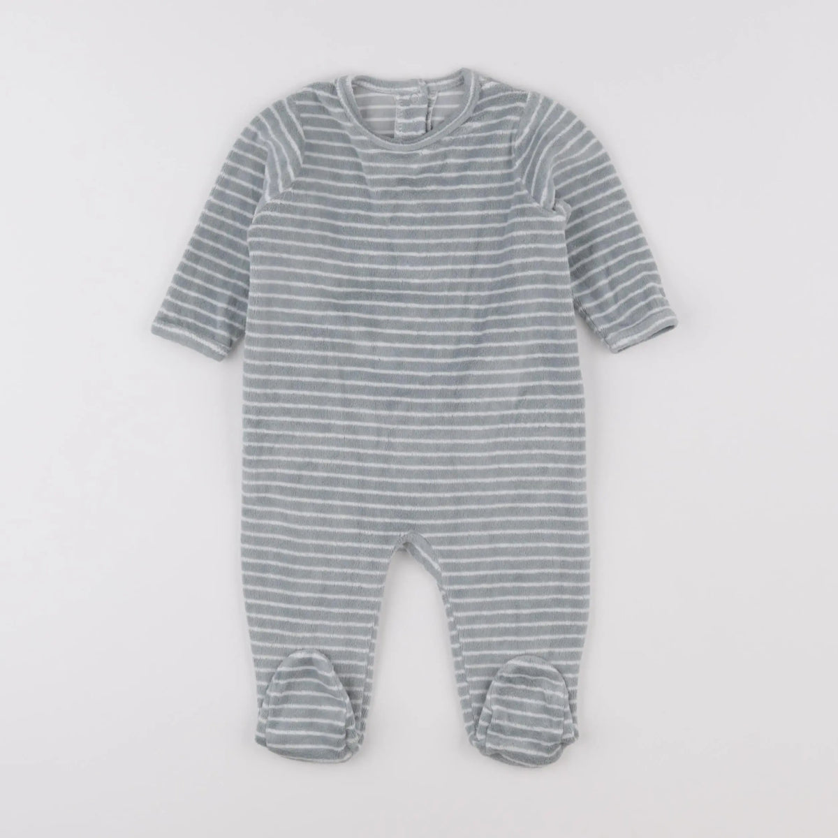 Vertbaudet - pyjama velours vert, blanc - 6 mois