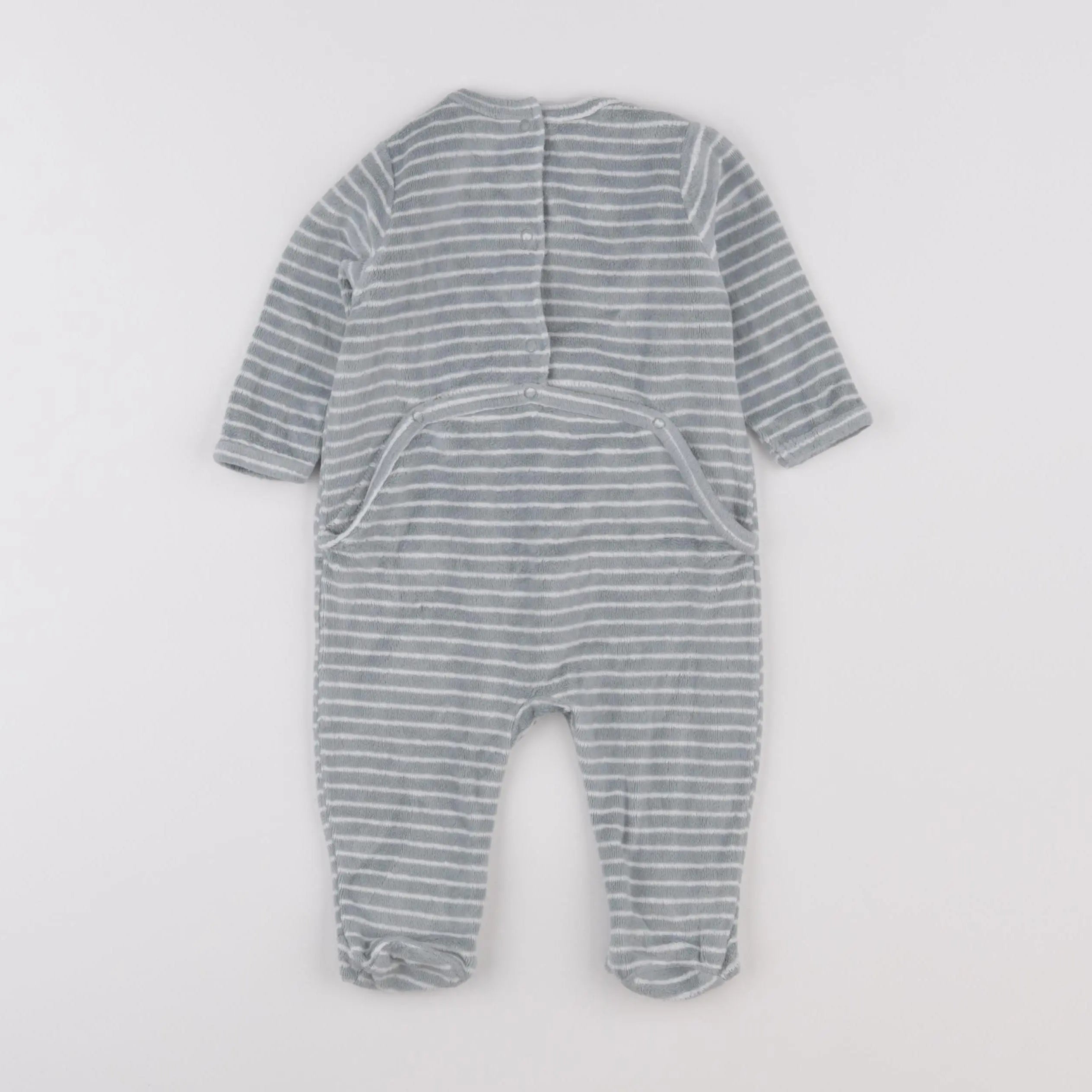 Vertbaudet - pyjama velours vert, blanc - 6 mois