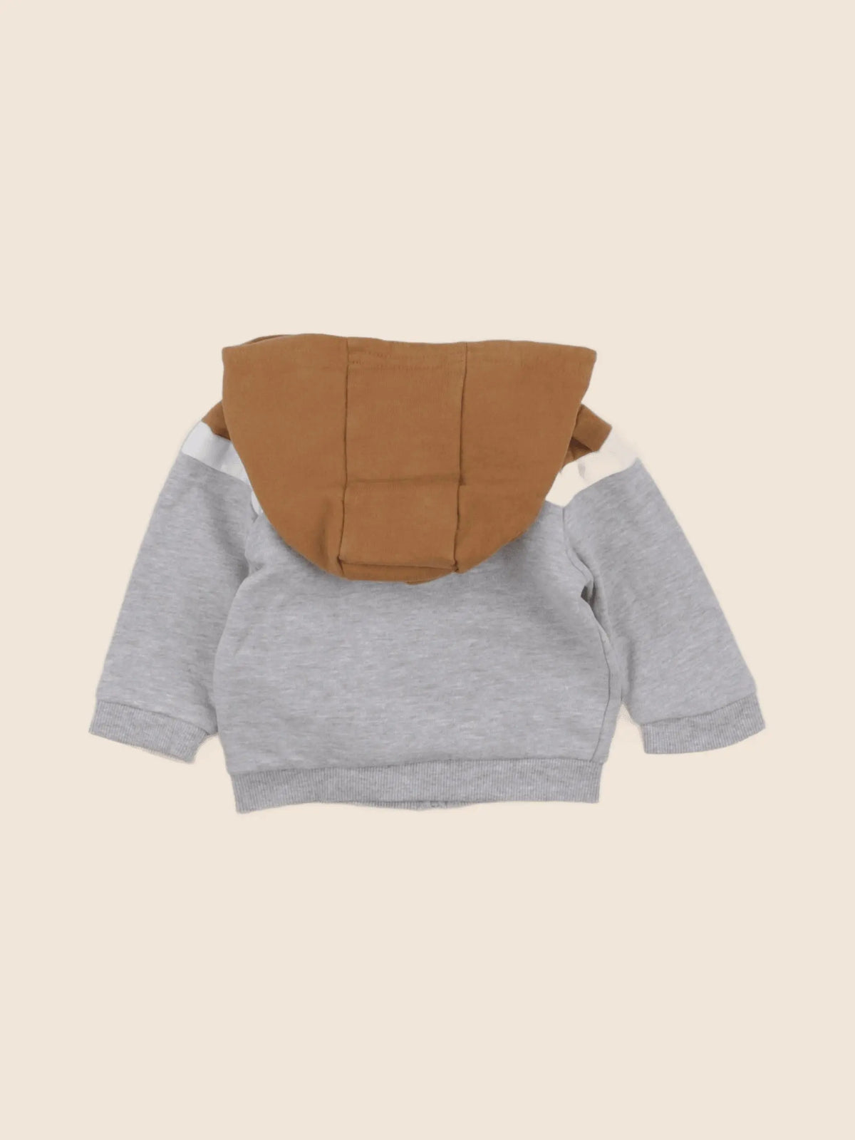 Vertbaudet - sweat gris, marron - 6 mois