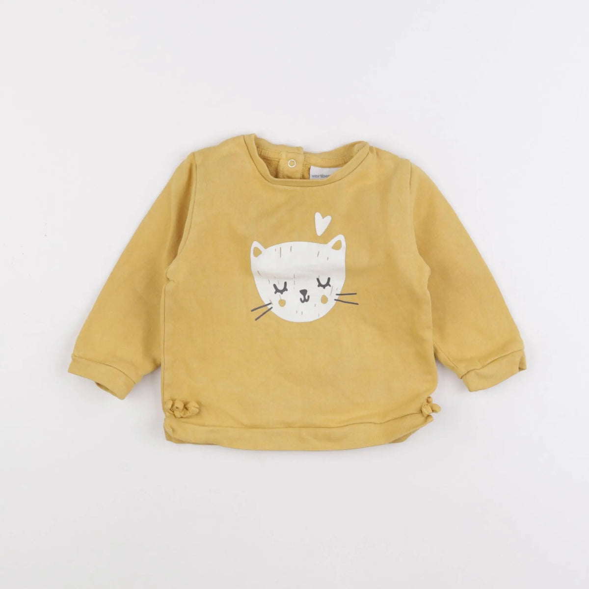 Vertbaudet - sweat jaune - 12 mois