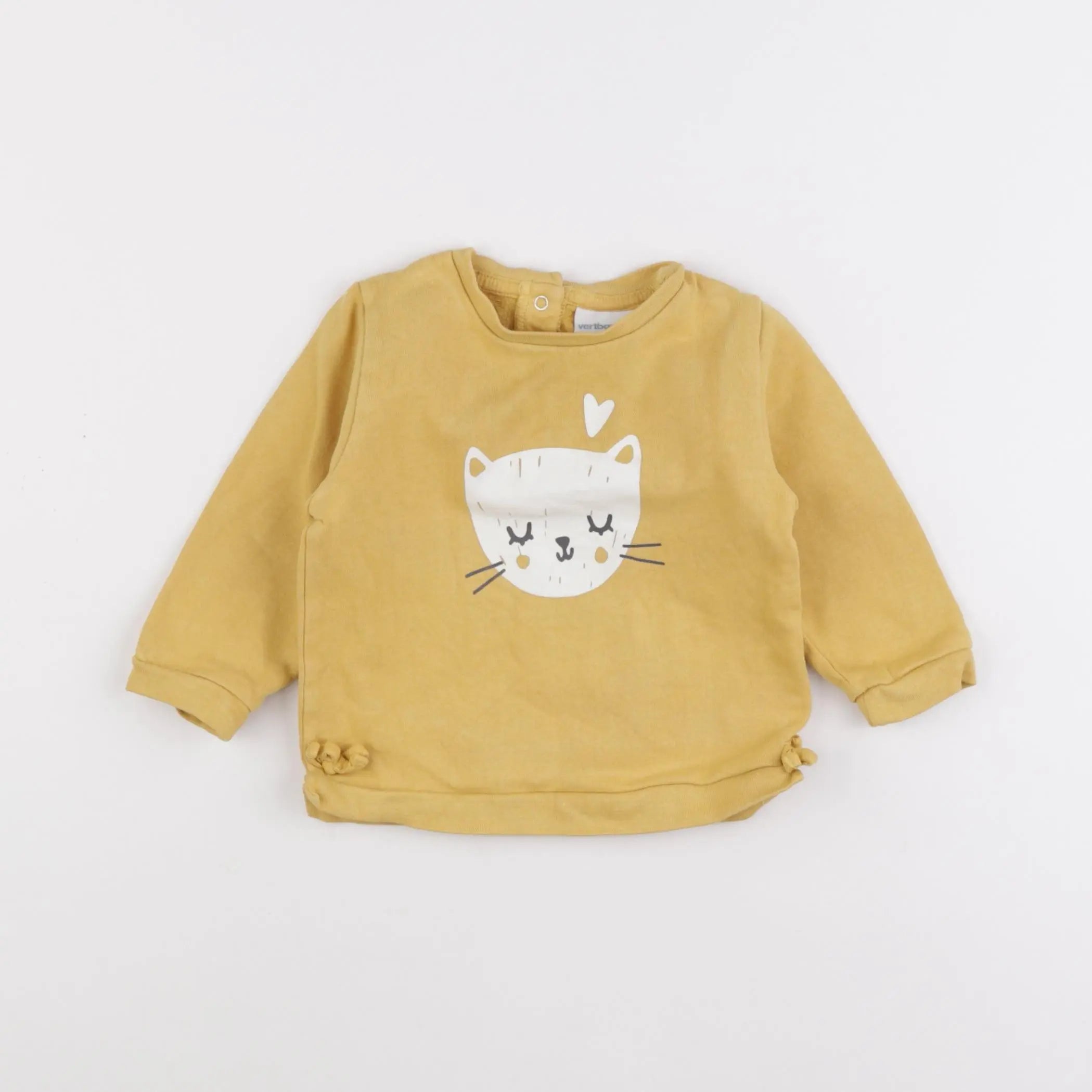 Vertbaudet - sweat jaune - 12 mois