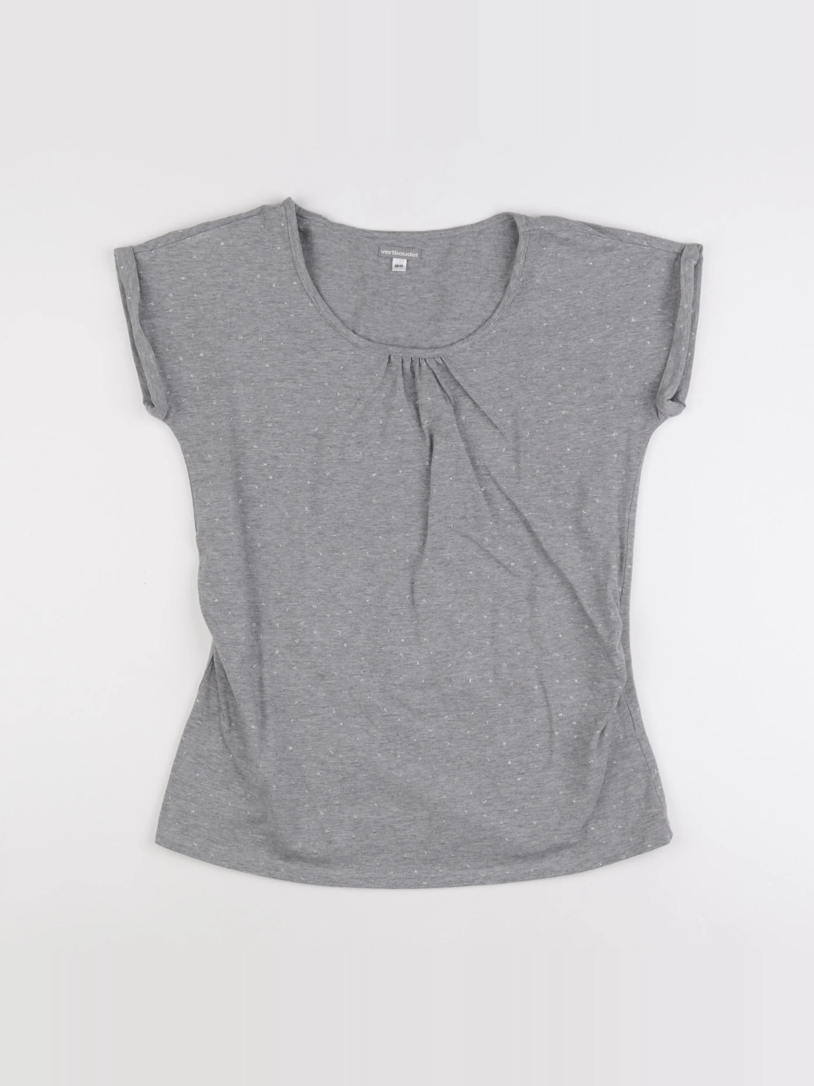 Vertbaudet - tee-shirt grossesse gris, argent - 38 à 40