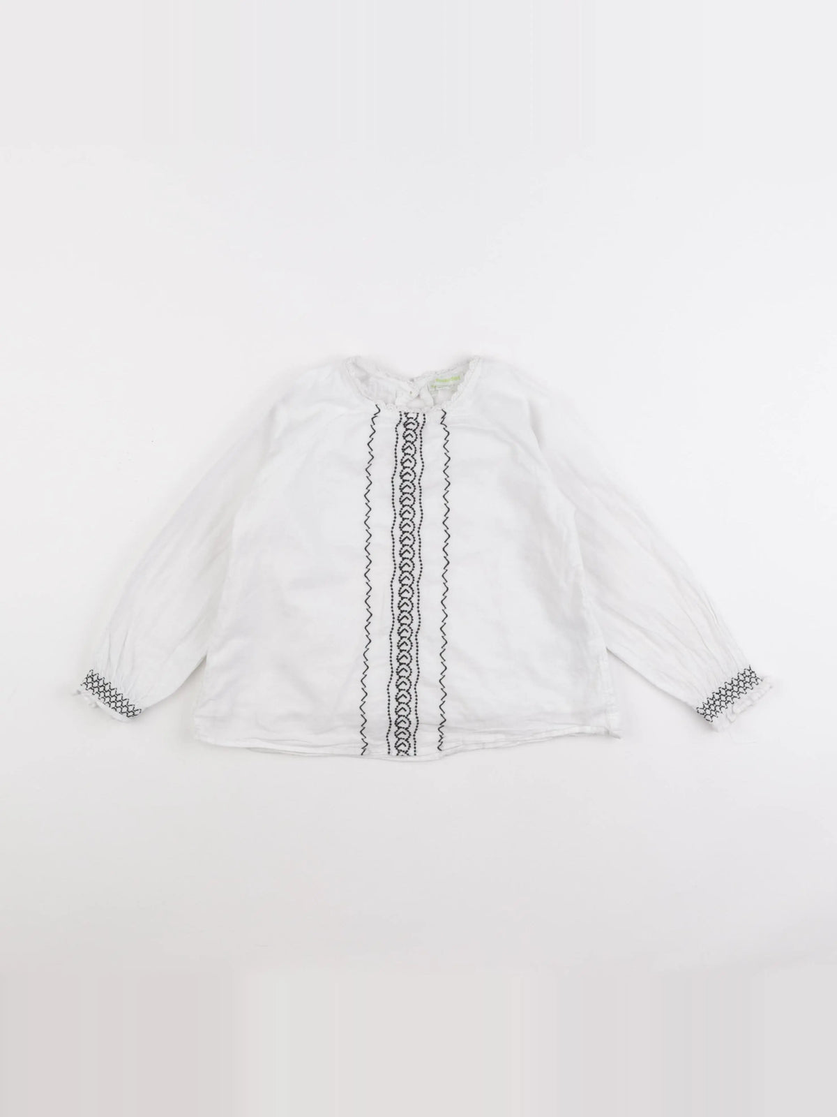 Vertbaudet - blouse blanc, noir - 6 ans