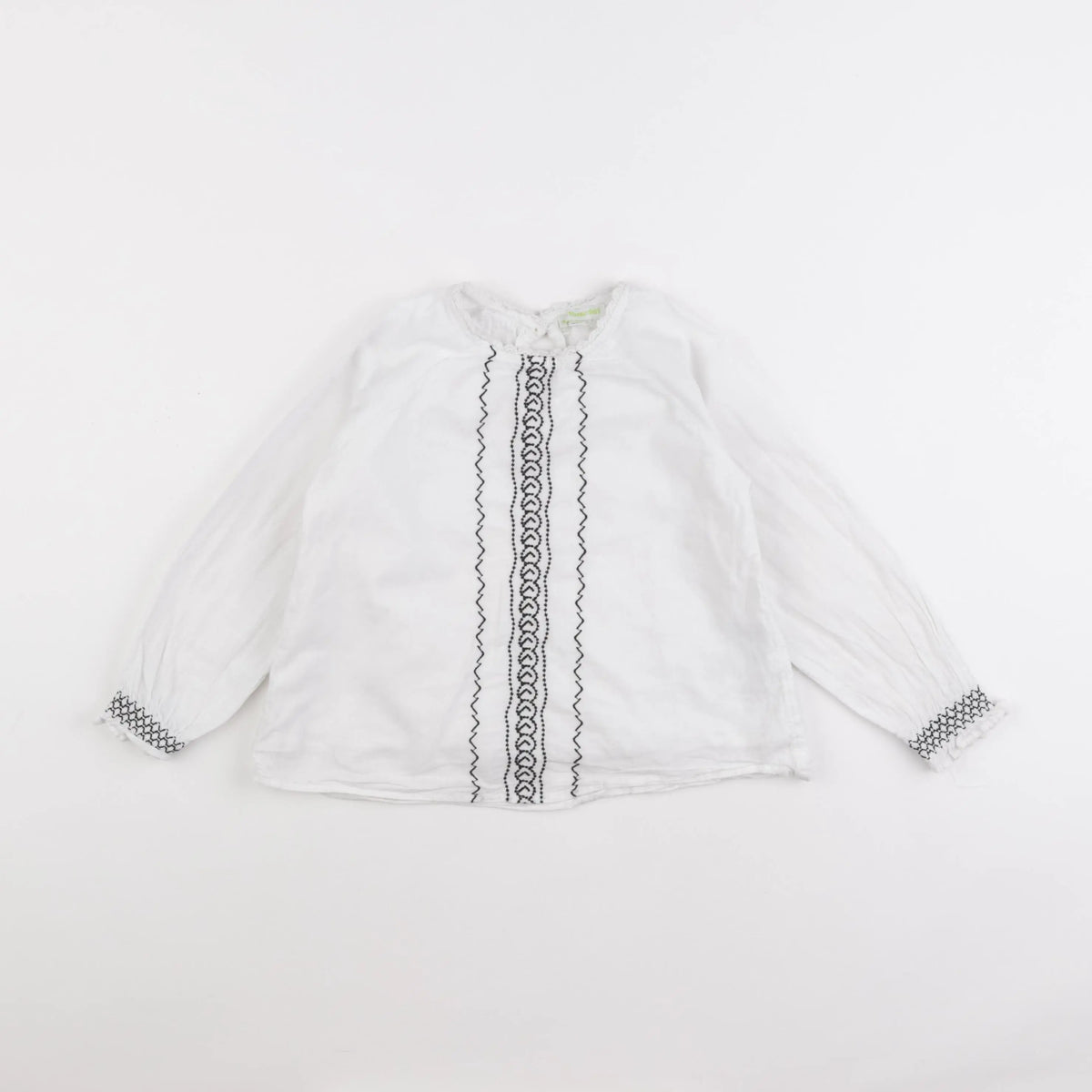 Vertbaudet - blouse blanc, noir - 6 ans