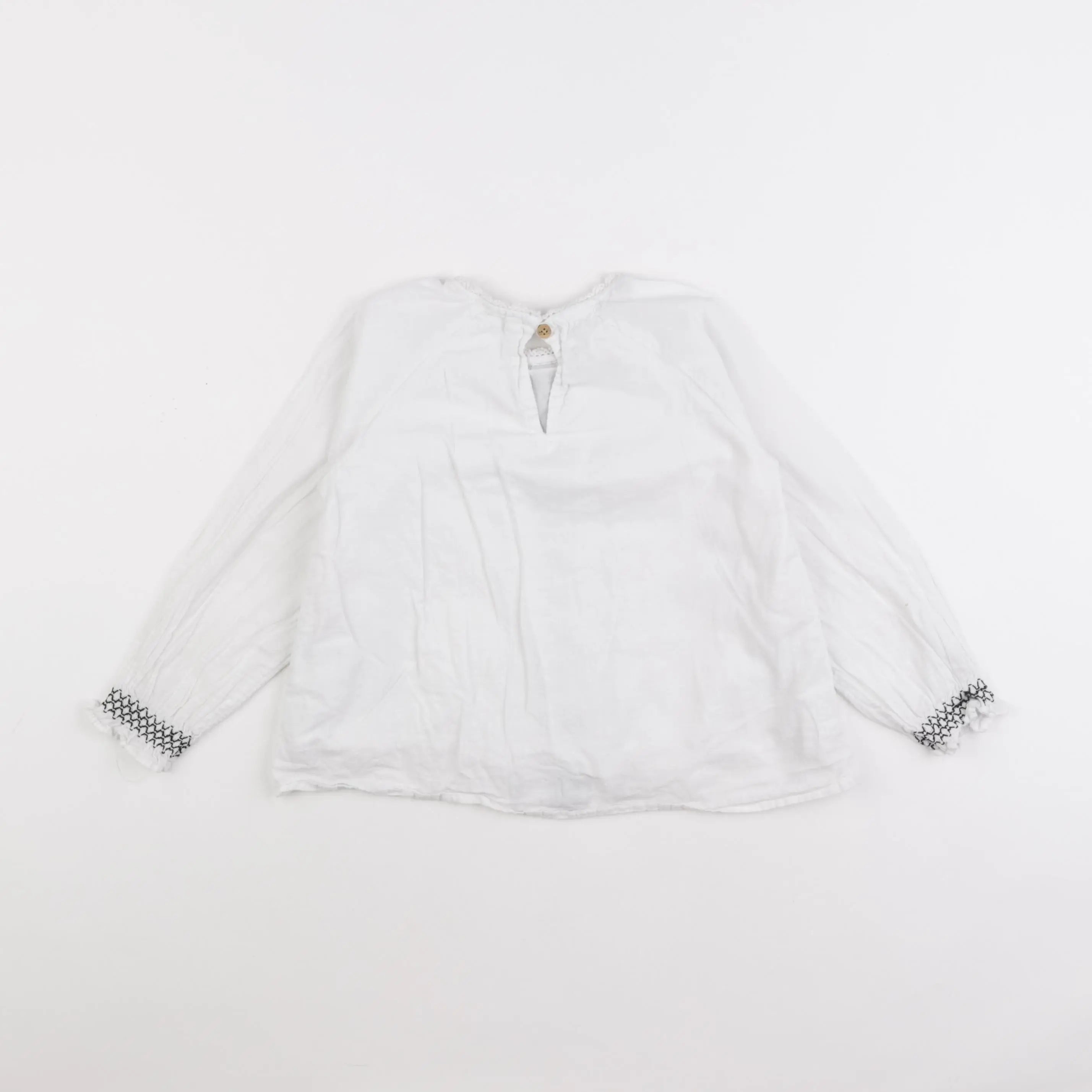 Vertbaudet - blouse blanc, noir - 6 ans