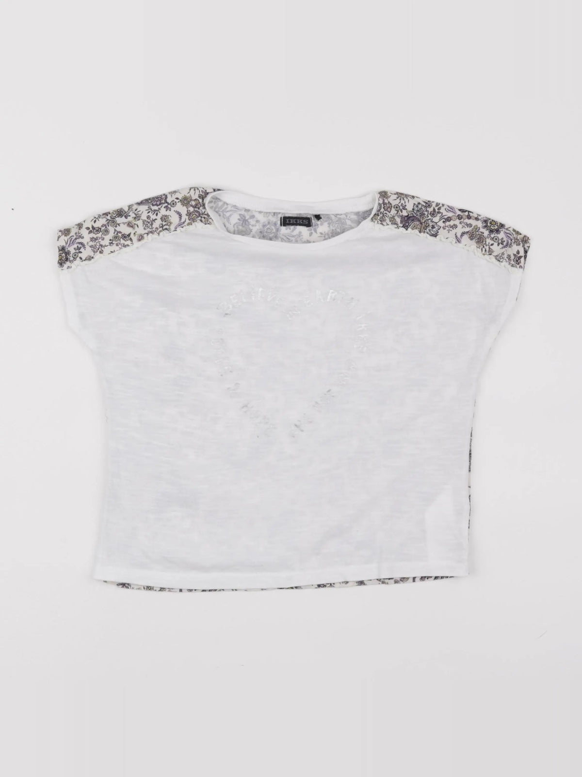 IKKS - tee-shirt blanc, violet - 8 ans