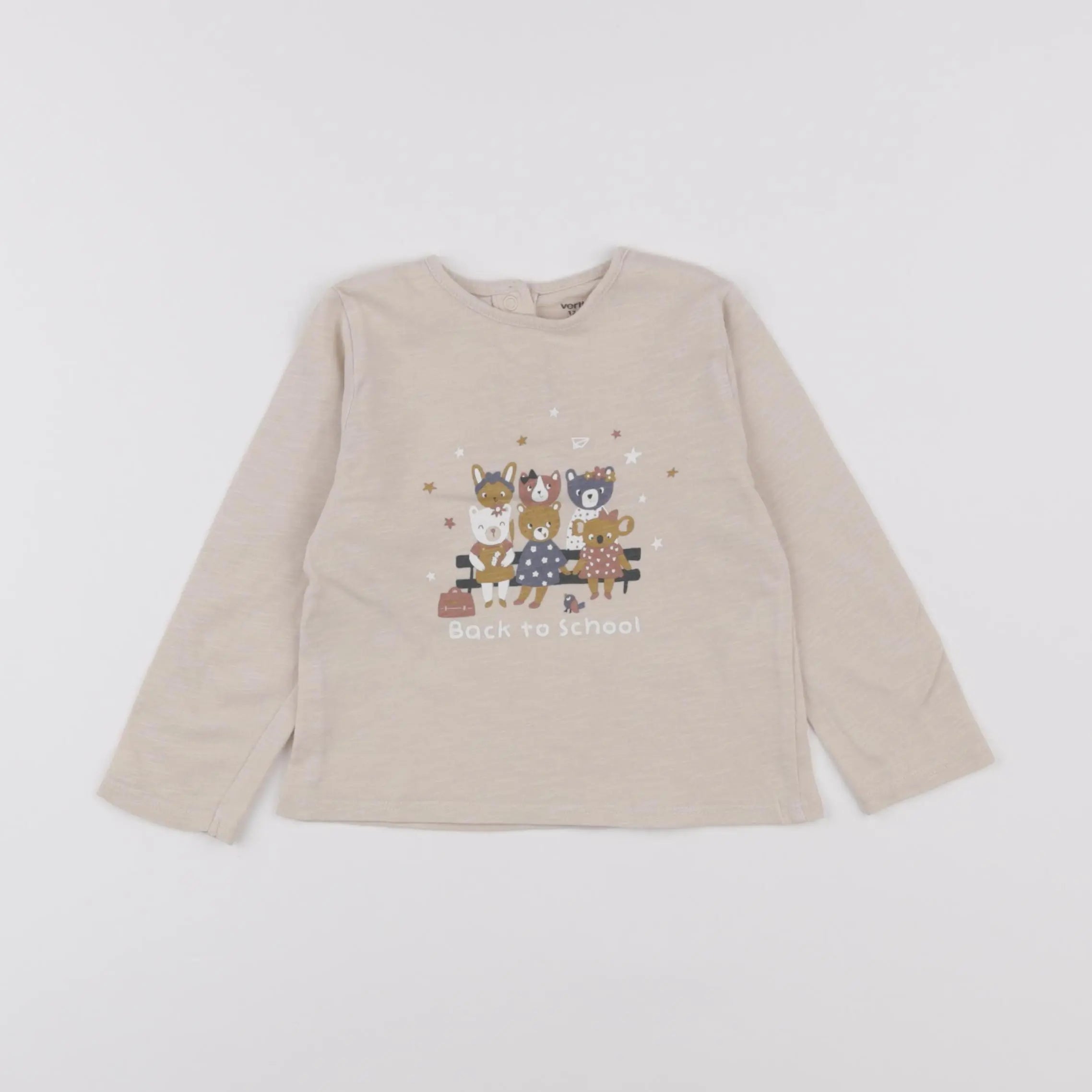 Vertbaudet - tee-shirt beige - 12 mois