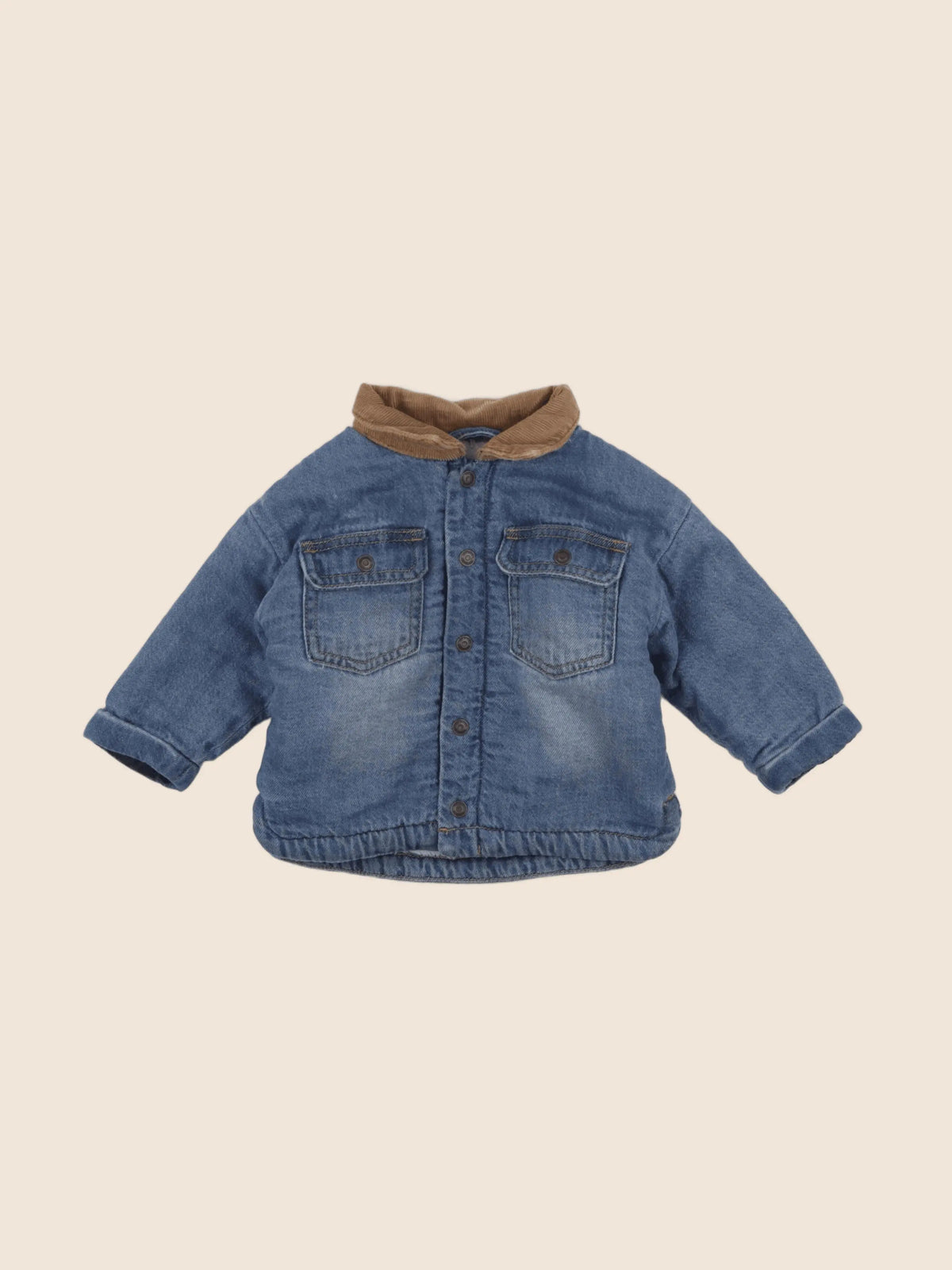 Vertbaudet - veste doublé bleu - 9 mois
