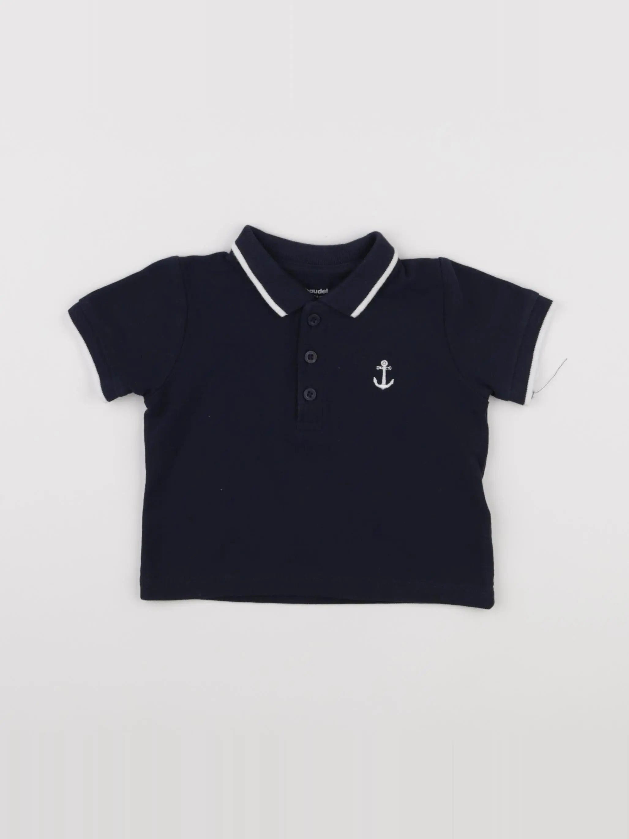 Vertbaudet - polo bleu - 12 mois