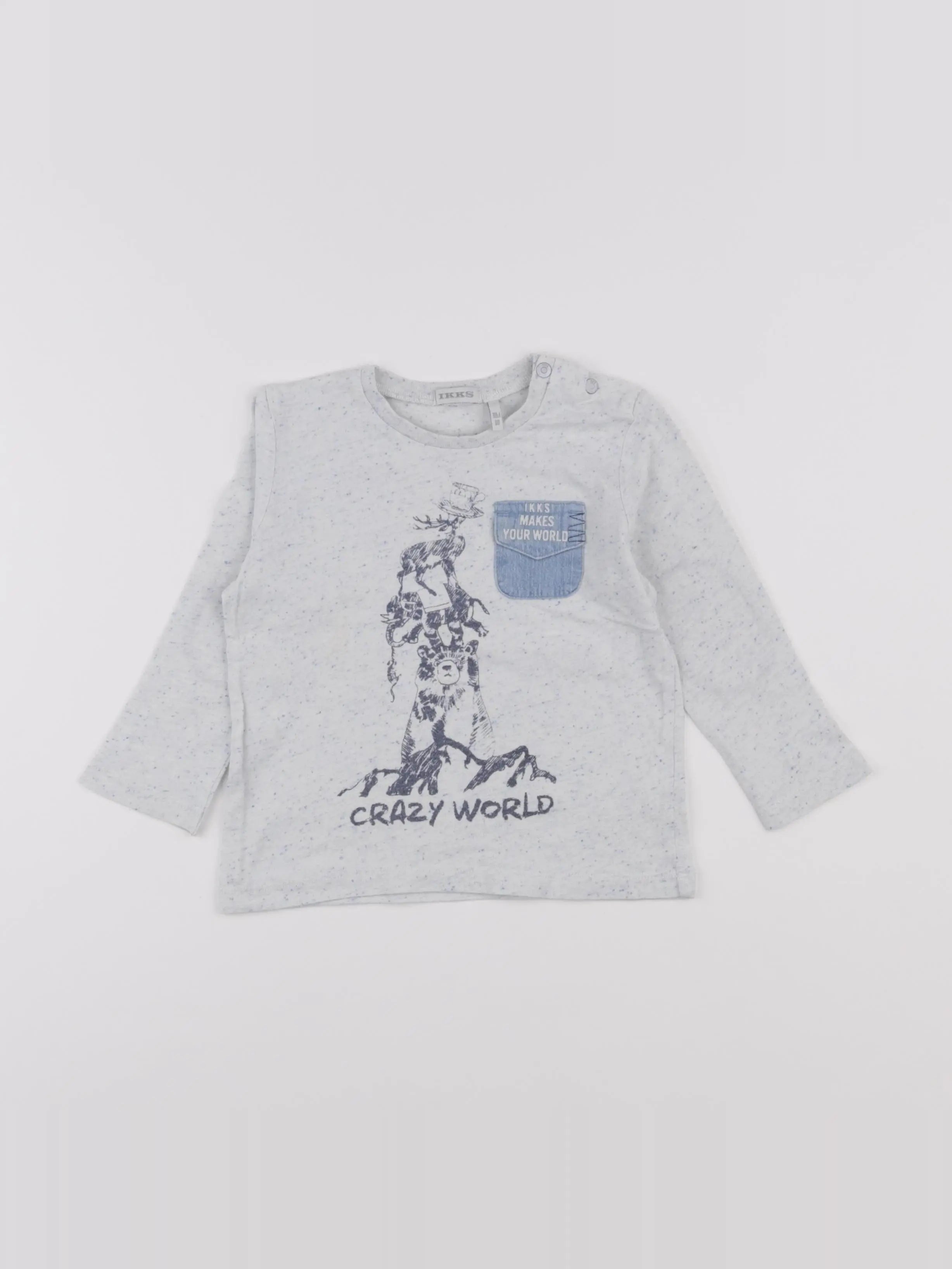 IKKS - tee-shirt bleu - 18 mois
