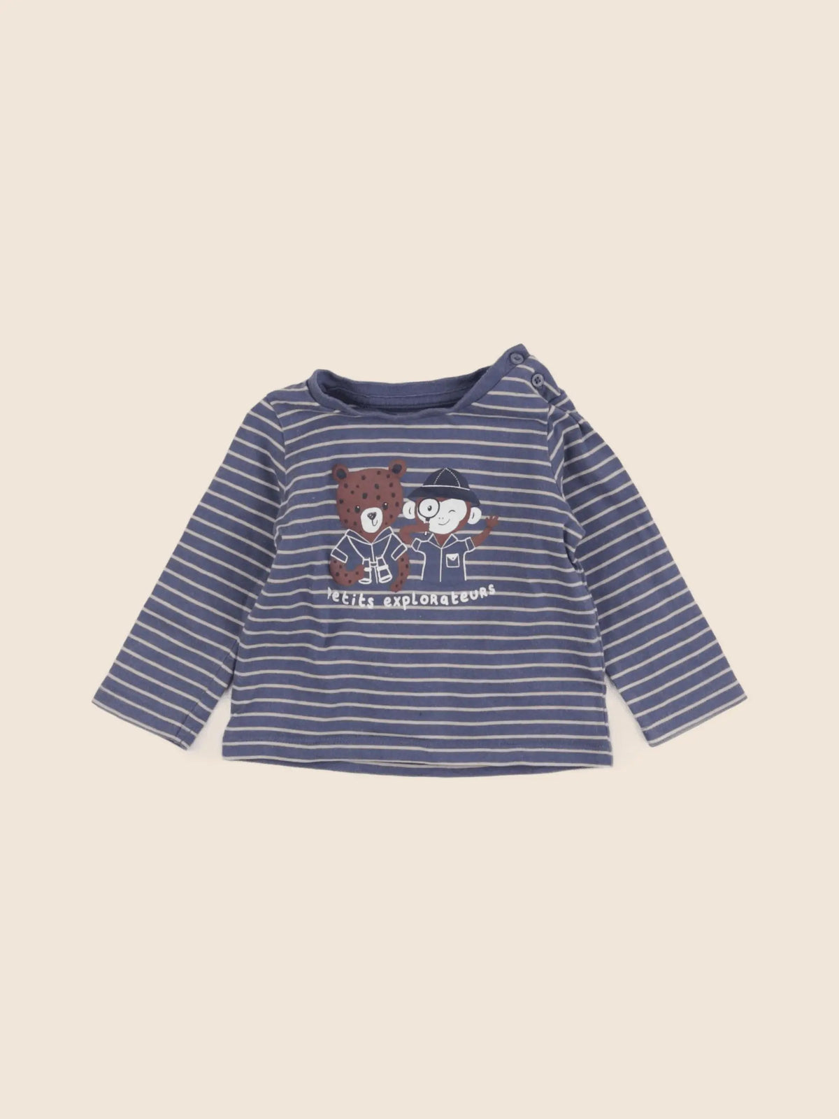 Vertbaudet - tee-shirt bleu - 6 mois