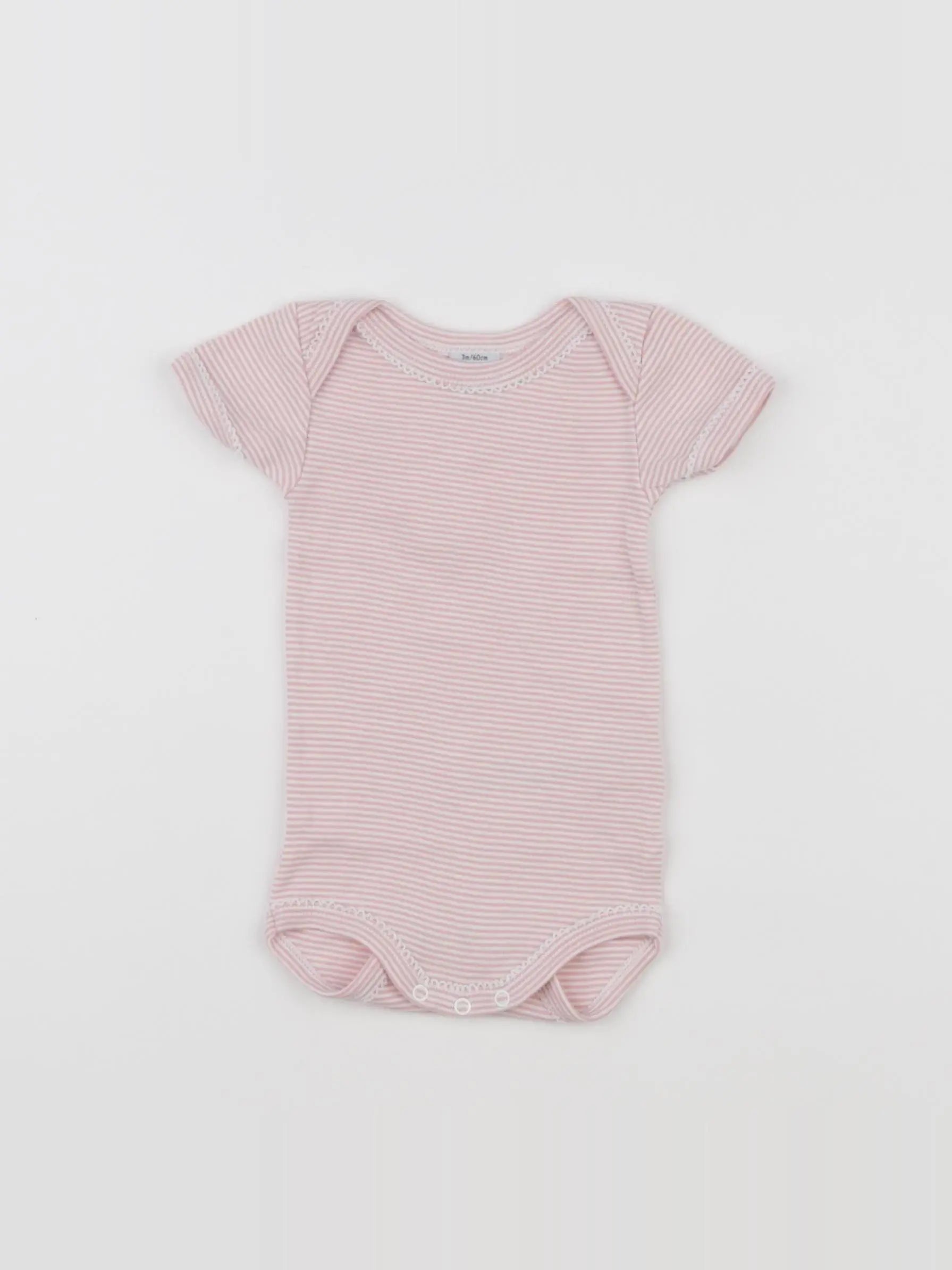 Petit Bateau - body rose - 3 mois
