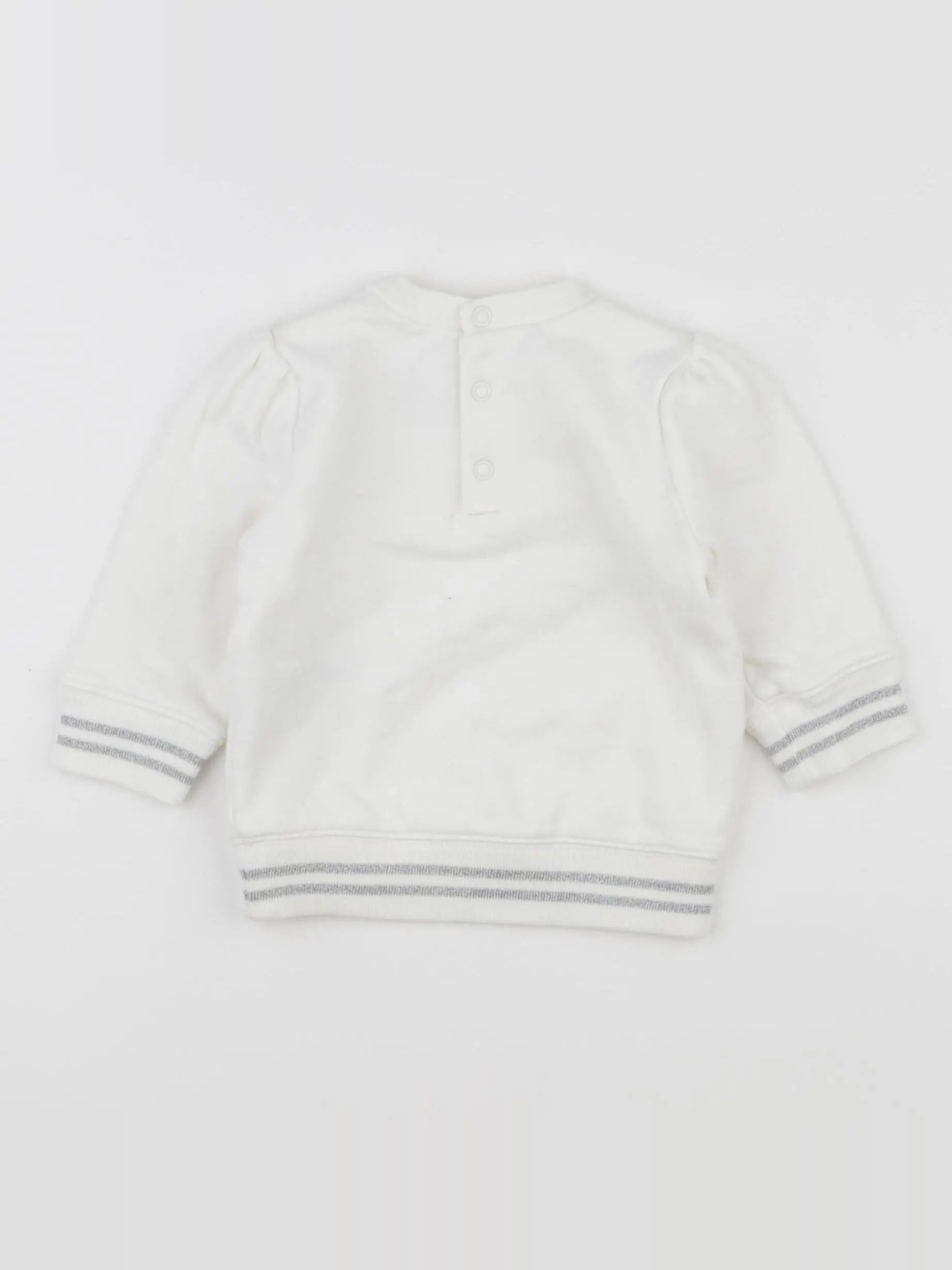 Petit Bateau - sweat blanc - 6 mois