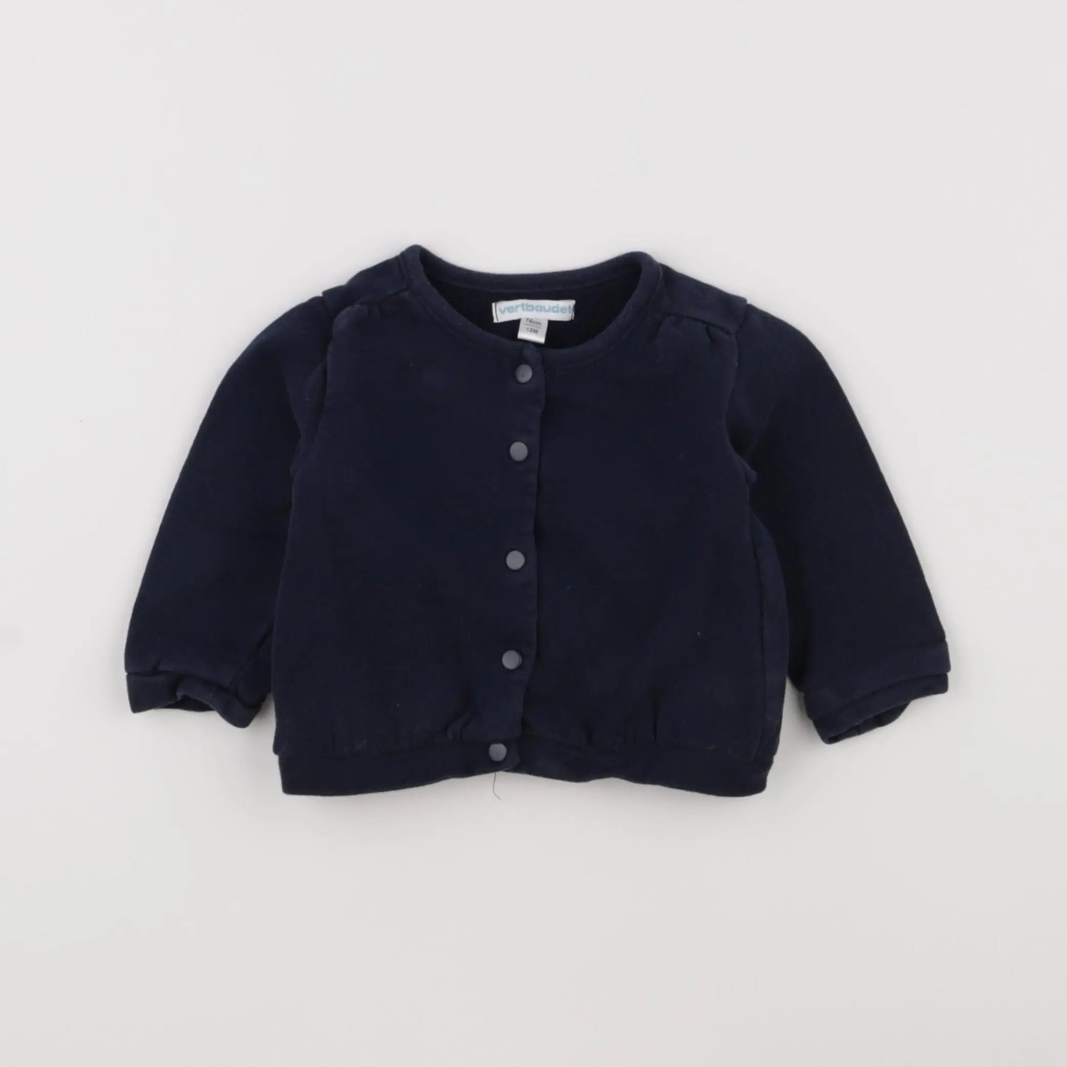 Vertbaudet - sweat bleu - 12 mois