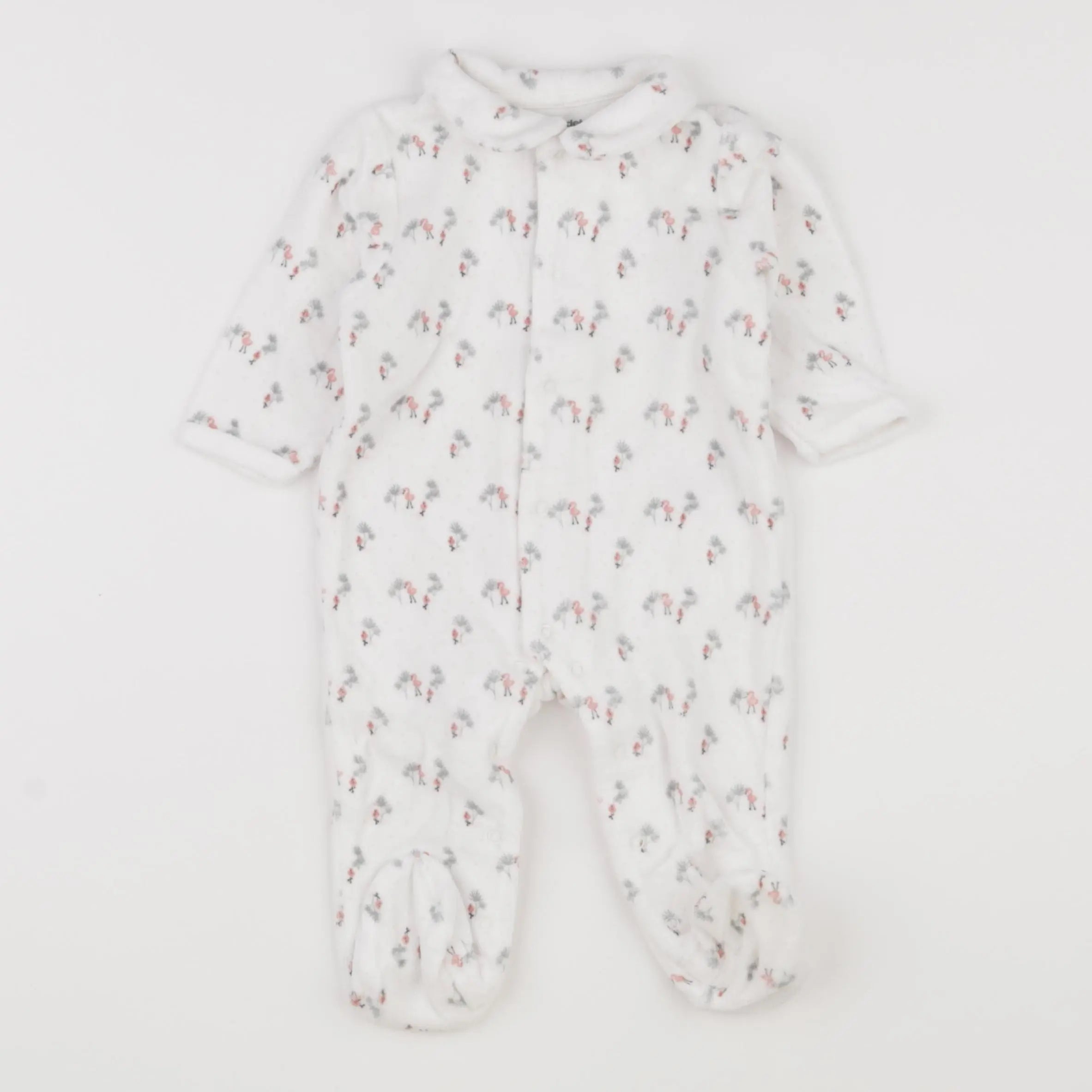 Vertbaudet - pyjama velours blanc - 6 mois