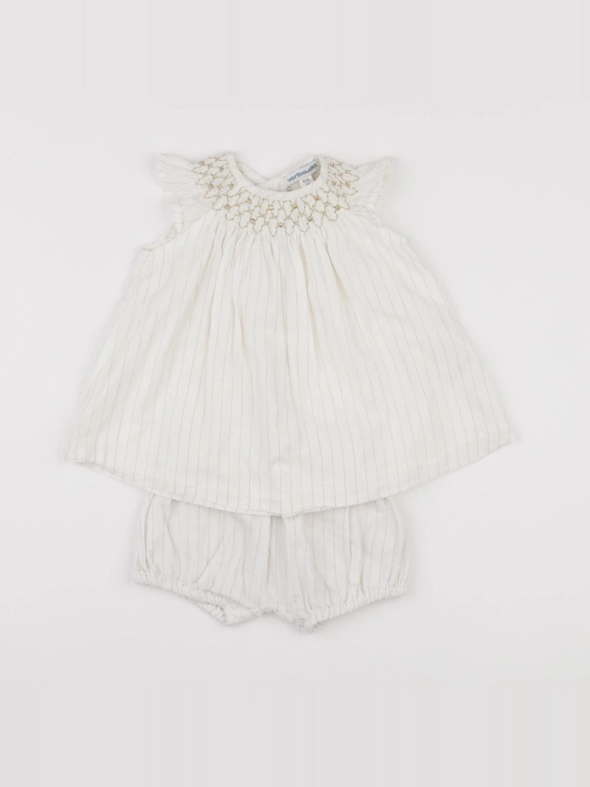 Vertbaudet - robe blanc, or - 6 mois