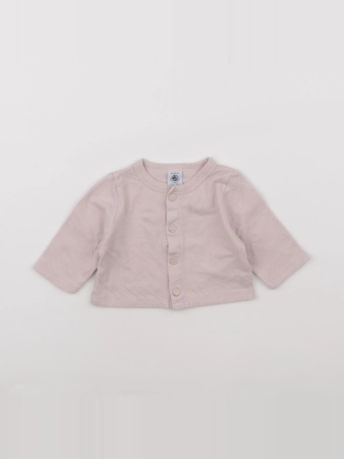 Petit Bateau - gilet rose - 6 mois