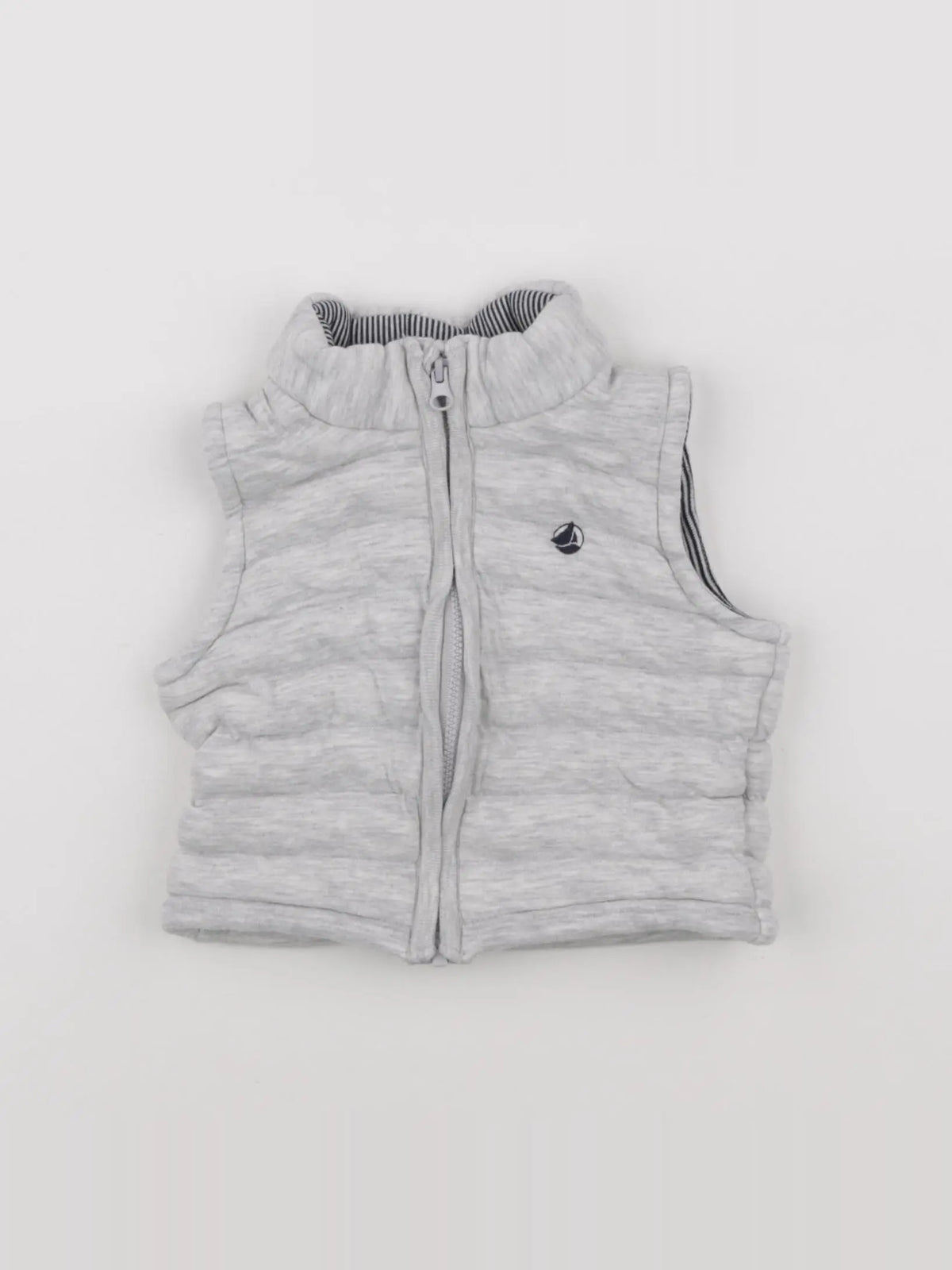 Petit Bateau - doudoune gris - 6 mois