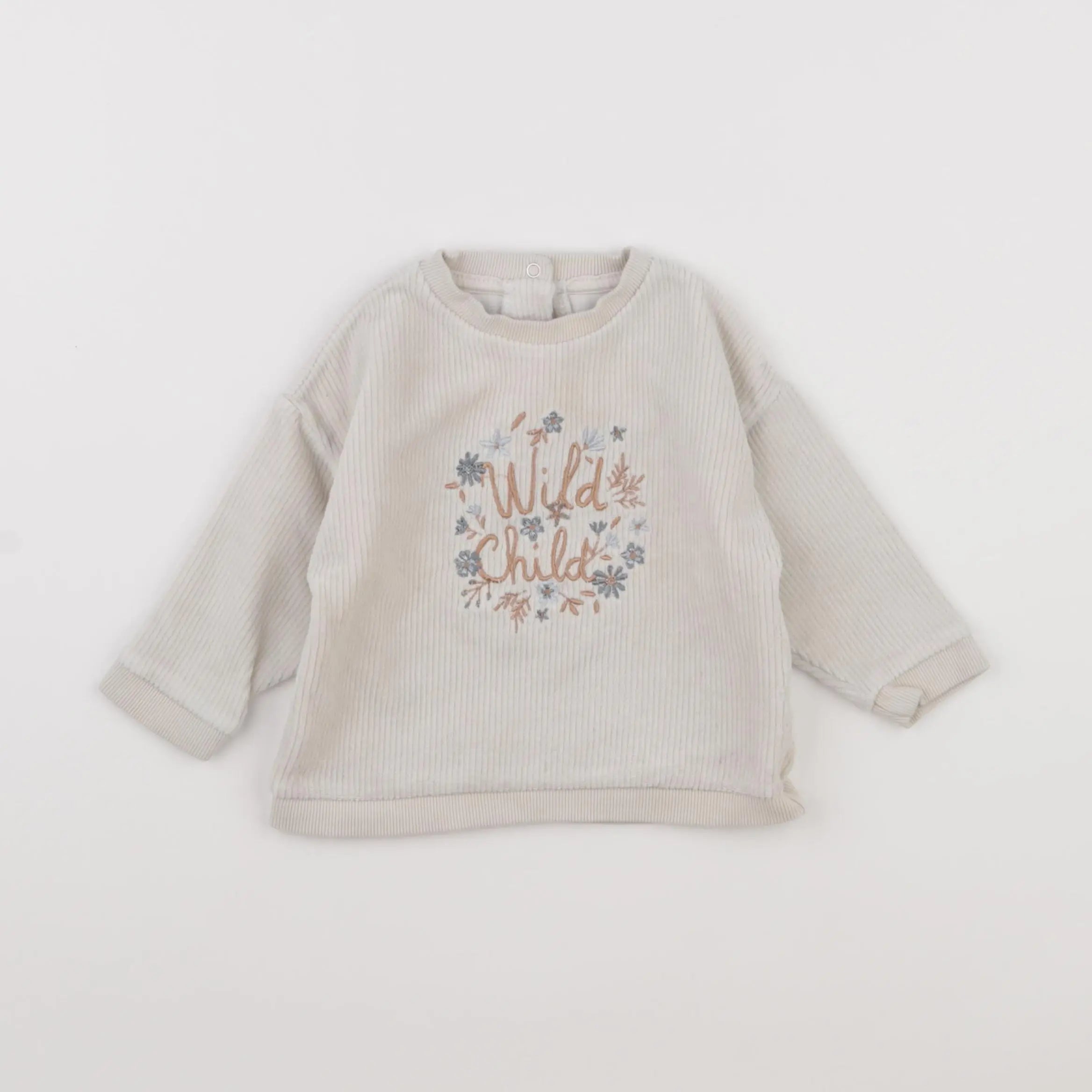 Vertbaudet - sweat beige - 12 mois