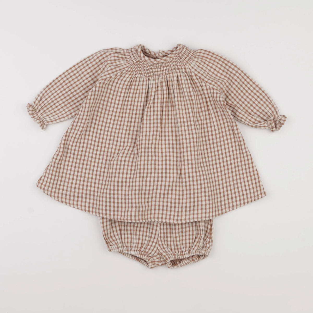 Vertbaudet - robe marron - 9 mois