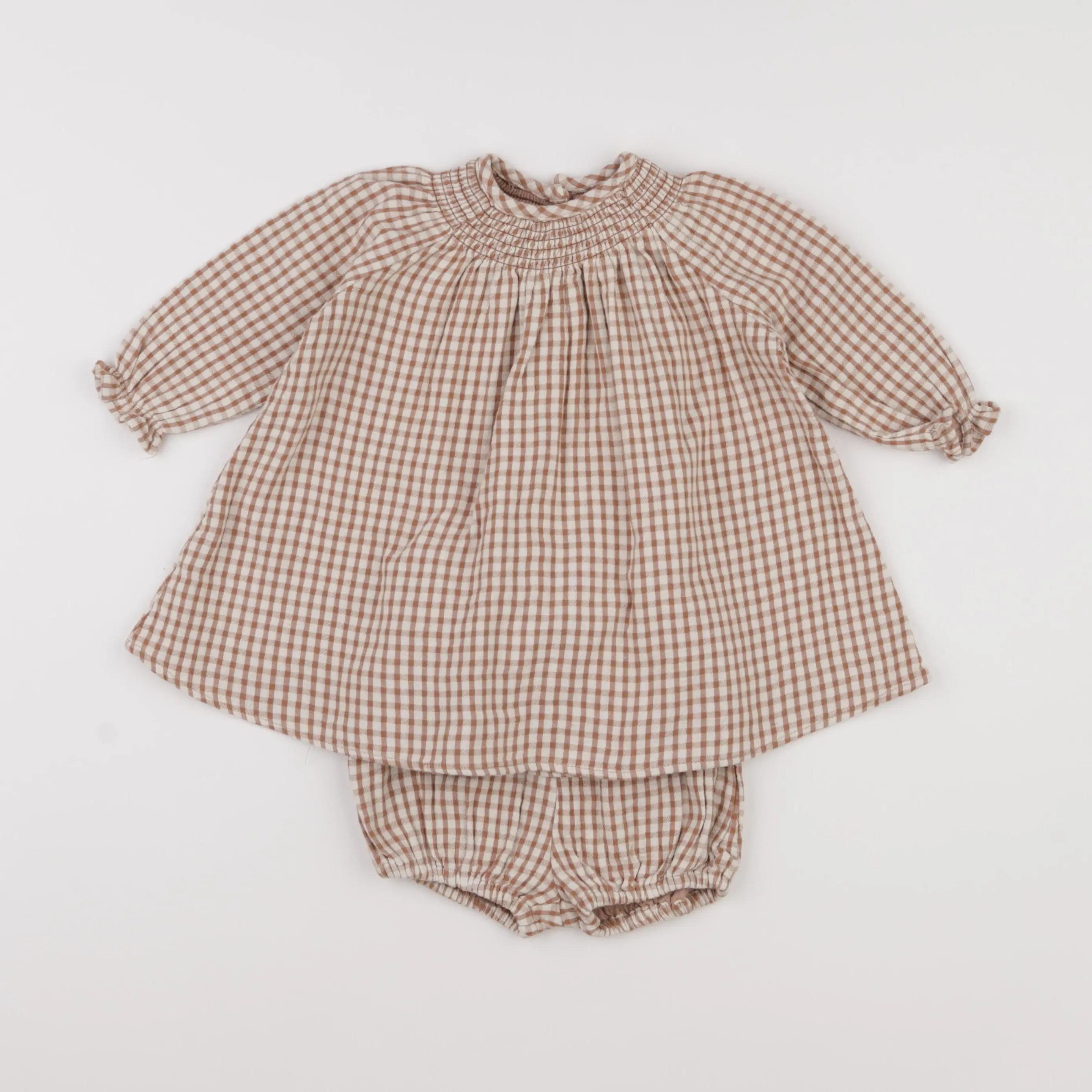 Vertbaudet - robe marron - 9 mois