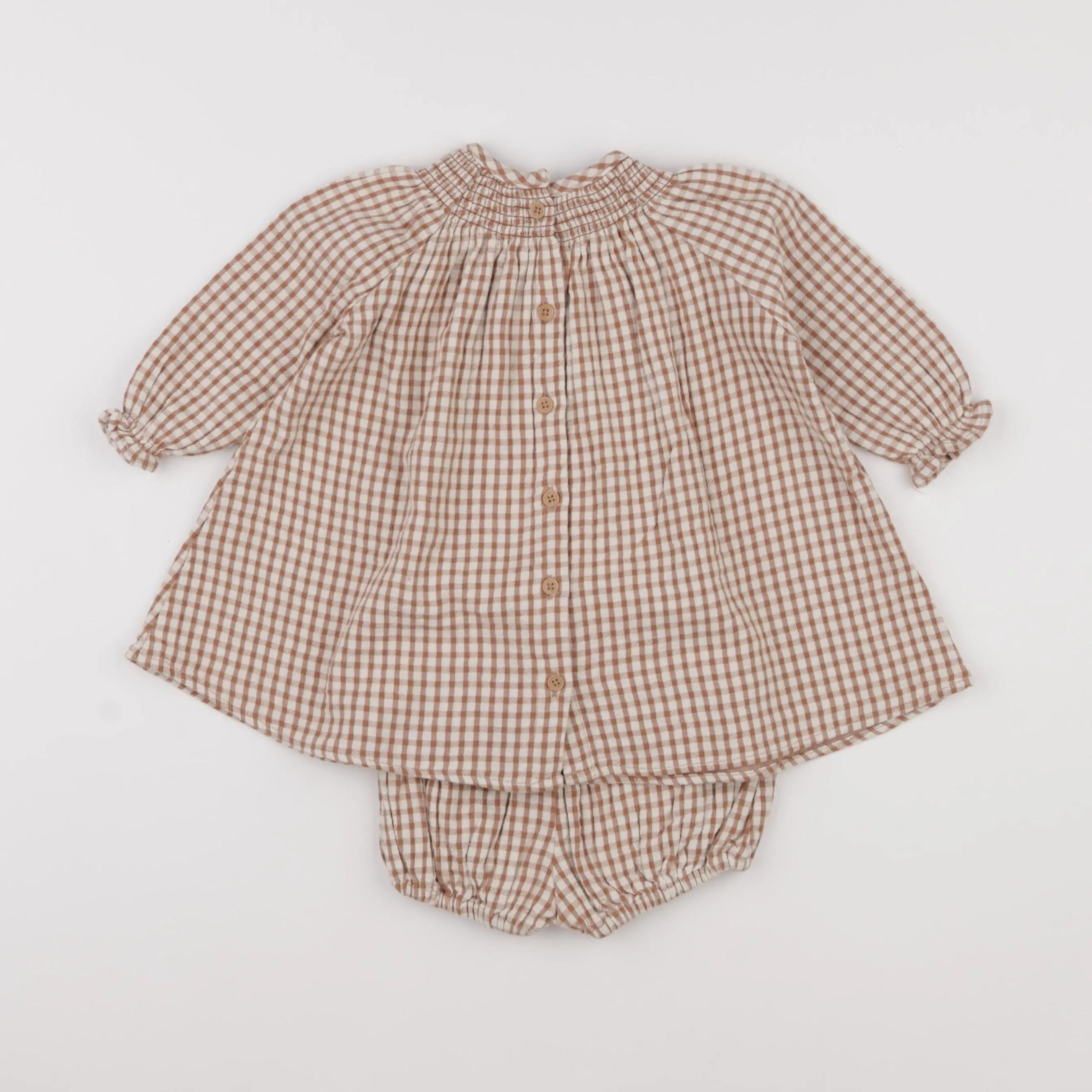 Vertbaudet - robe marron - 9 mois