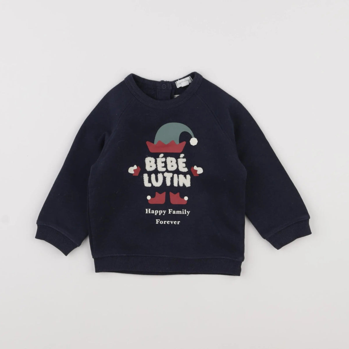 Vertbaudet - sweat bleu - 12 mois