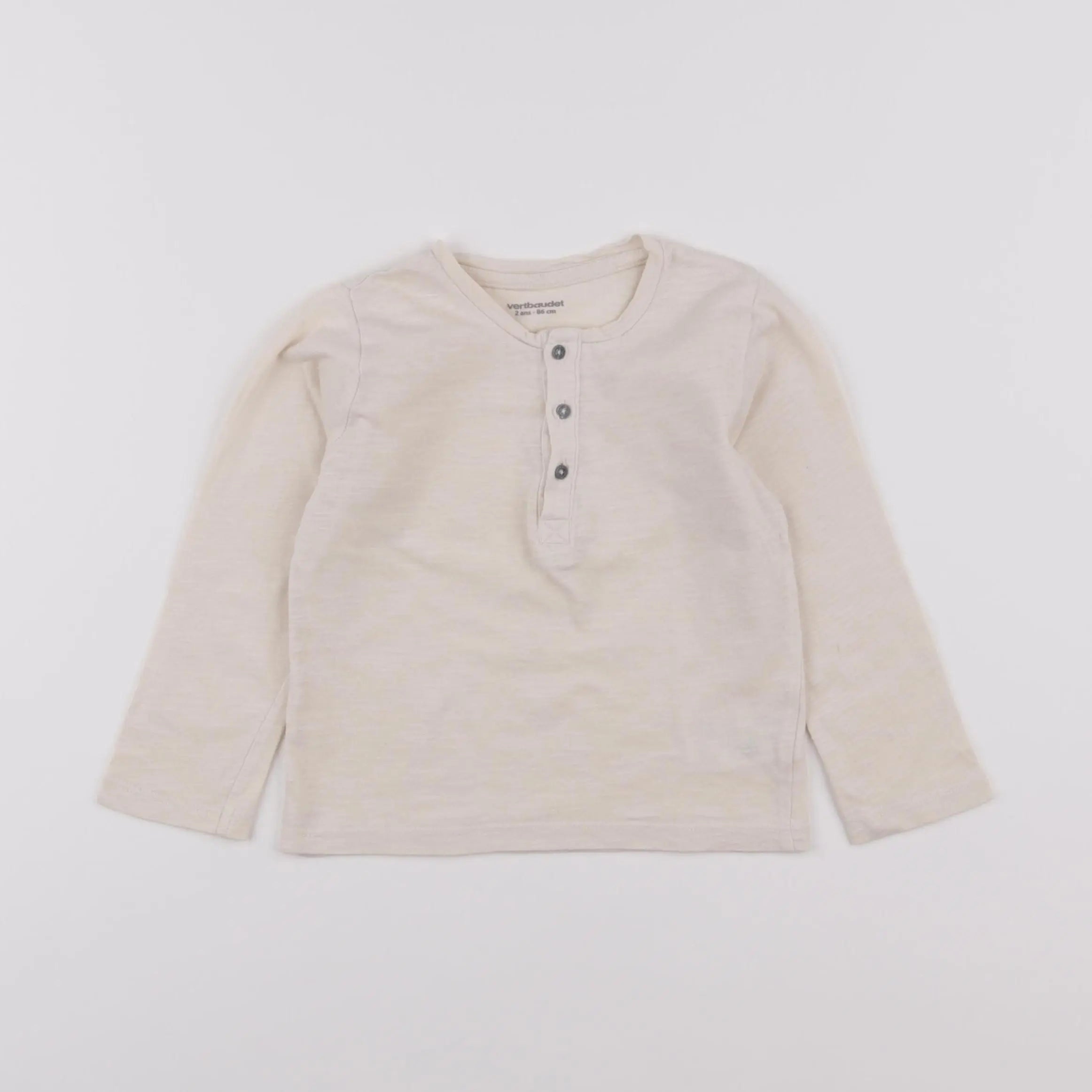 Vertbaudet - tee-shirt beige - 2 ans