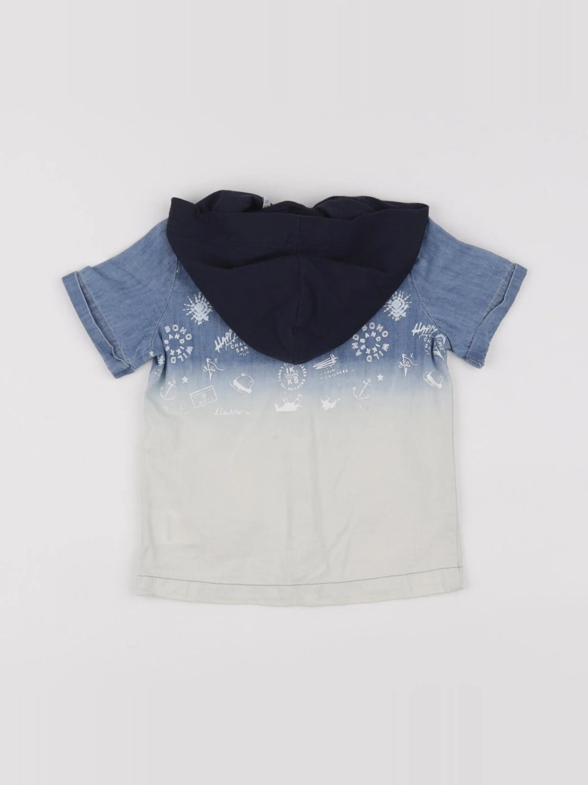 IKKS - chemise imprimé au dos bleu, blanc - 18 mois