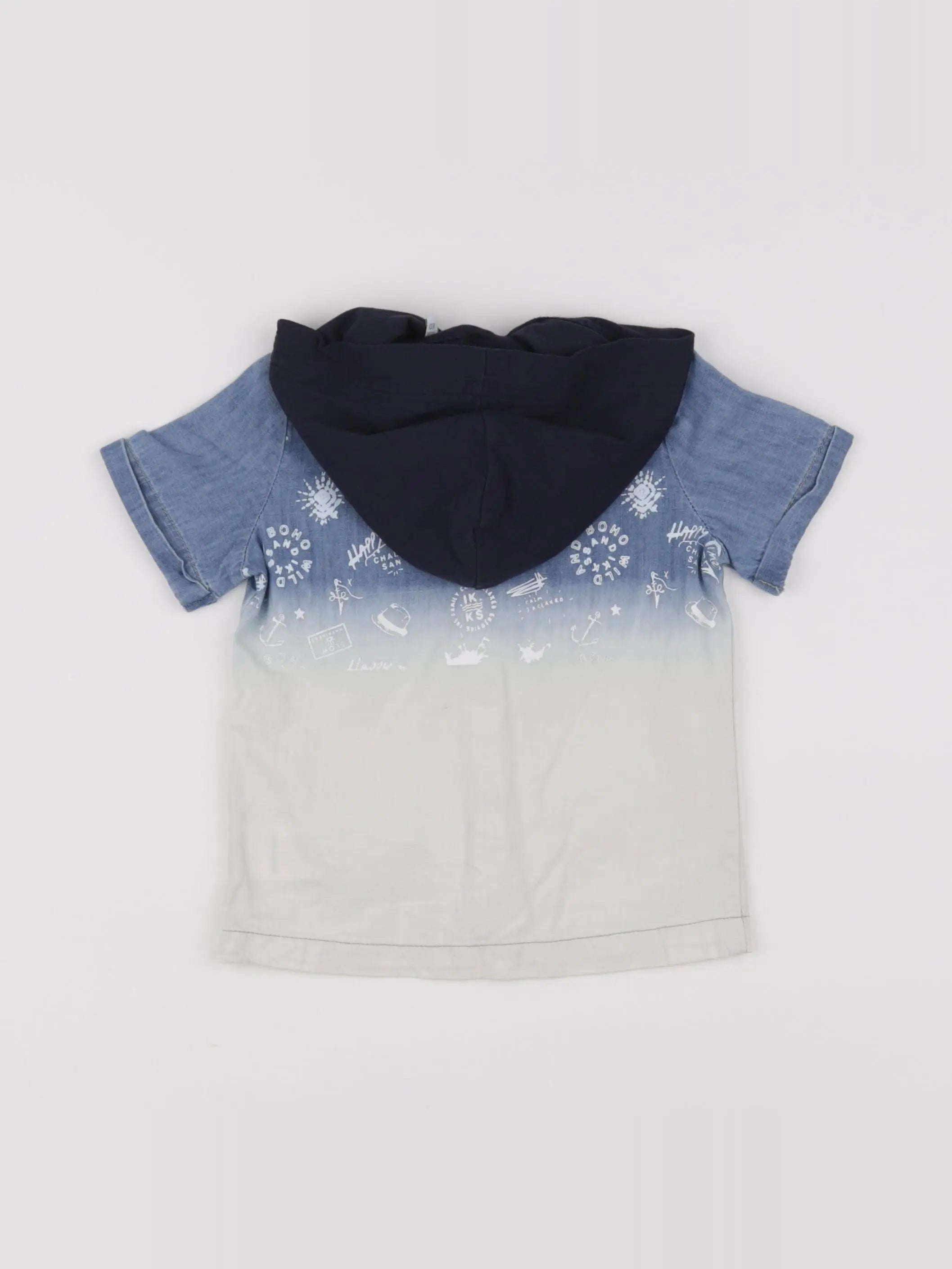 IKKS - chemise imprimé au dos bleu, blanc - 18 mois