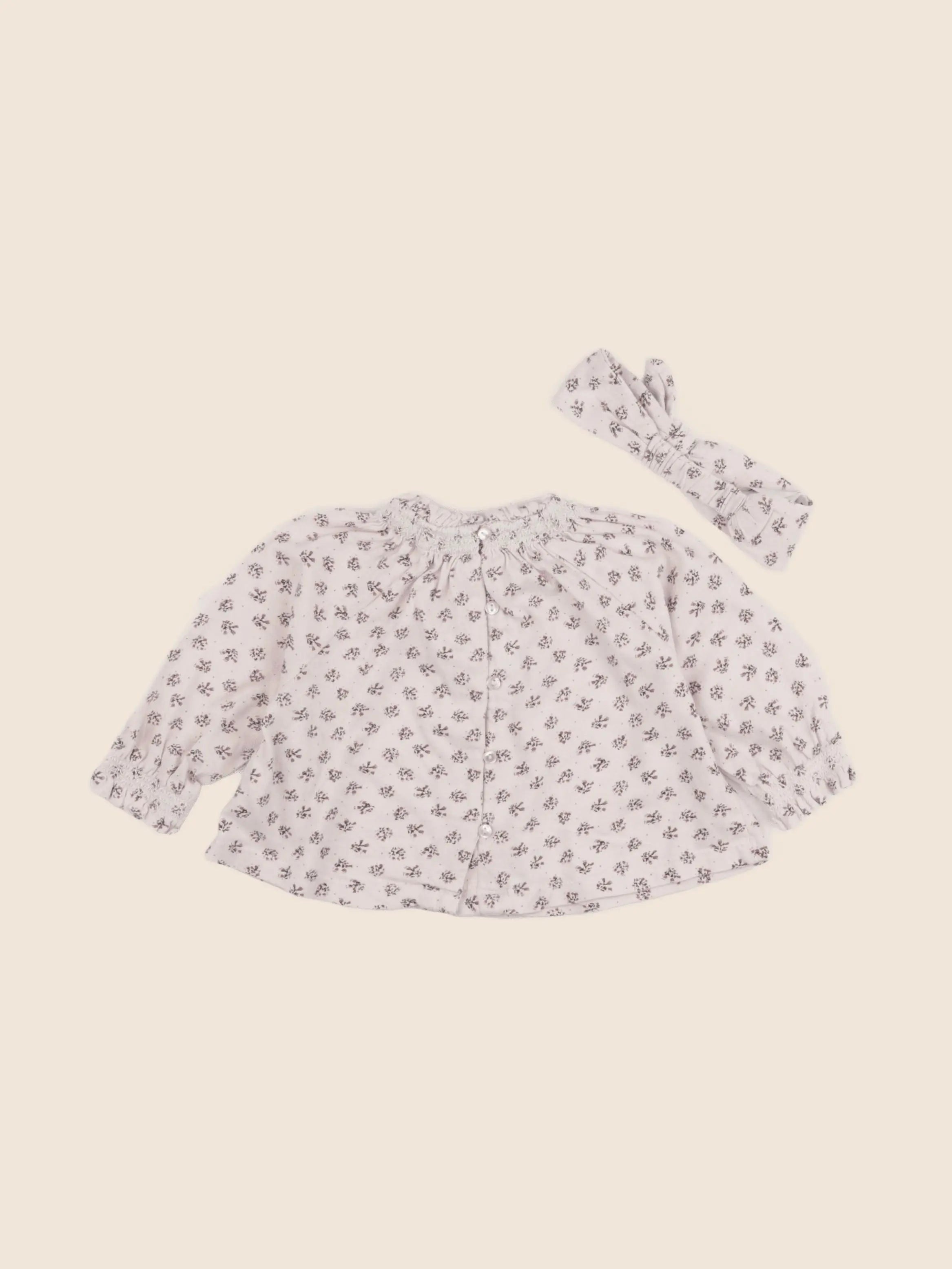 Vertbaudet - tee-shirt beige, rose - 6 mois