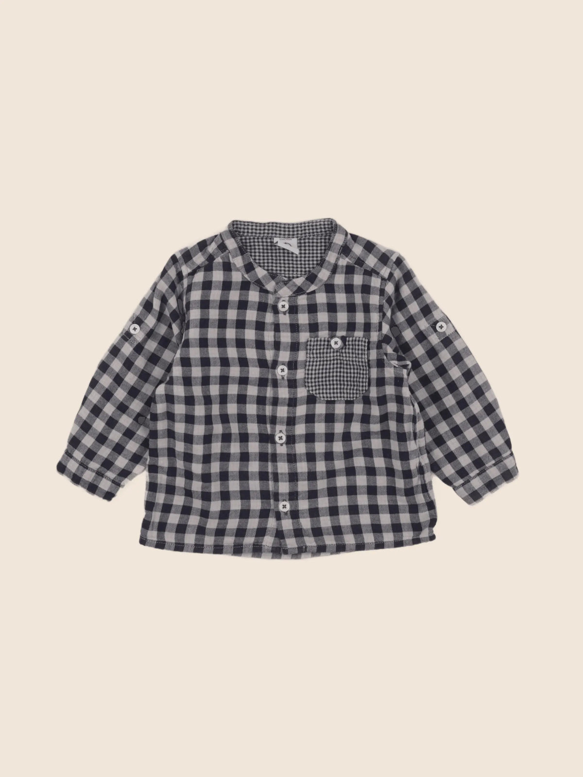 Petit Bateau - chemise bleu - 12 mois