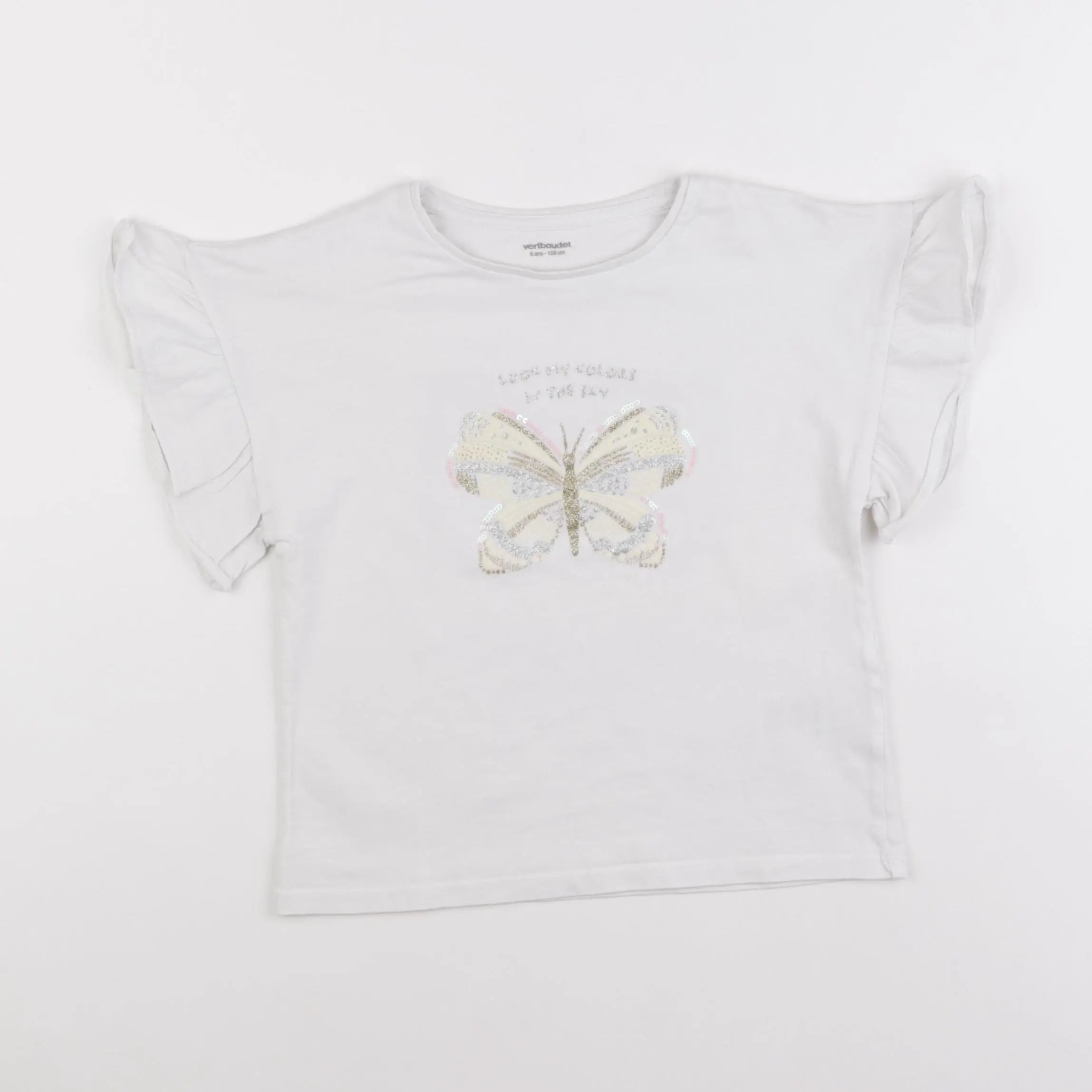 Vertbaudet - tee-shirt blanc - 8 ans