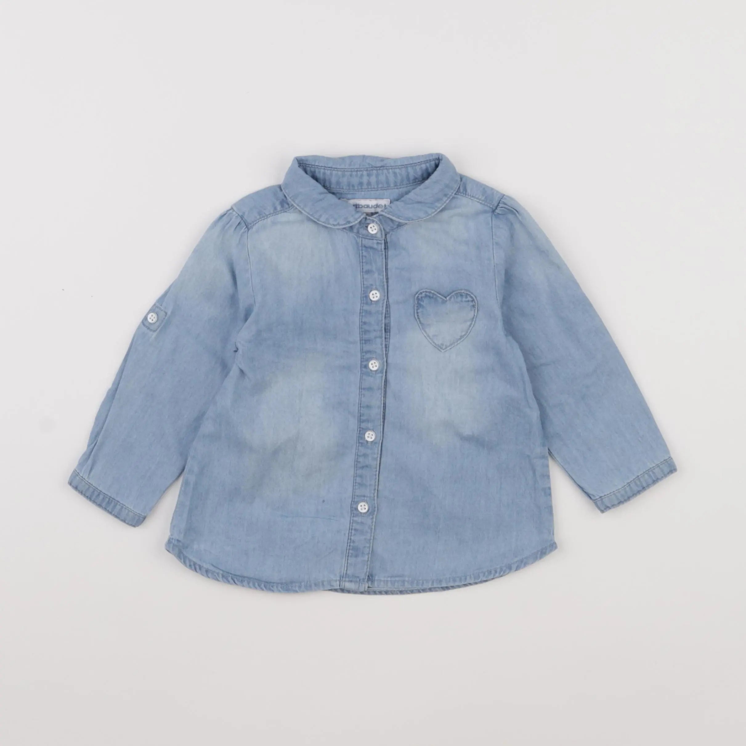 Vertbaudet - blouse bleu - 12 mois