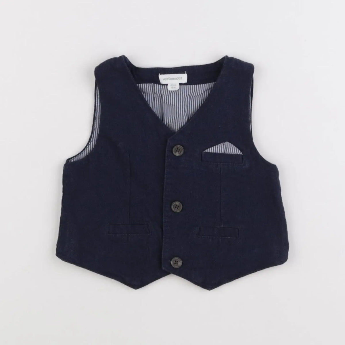 Vertbaudet - gilet bleu - 6 mois