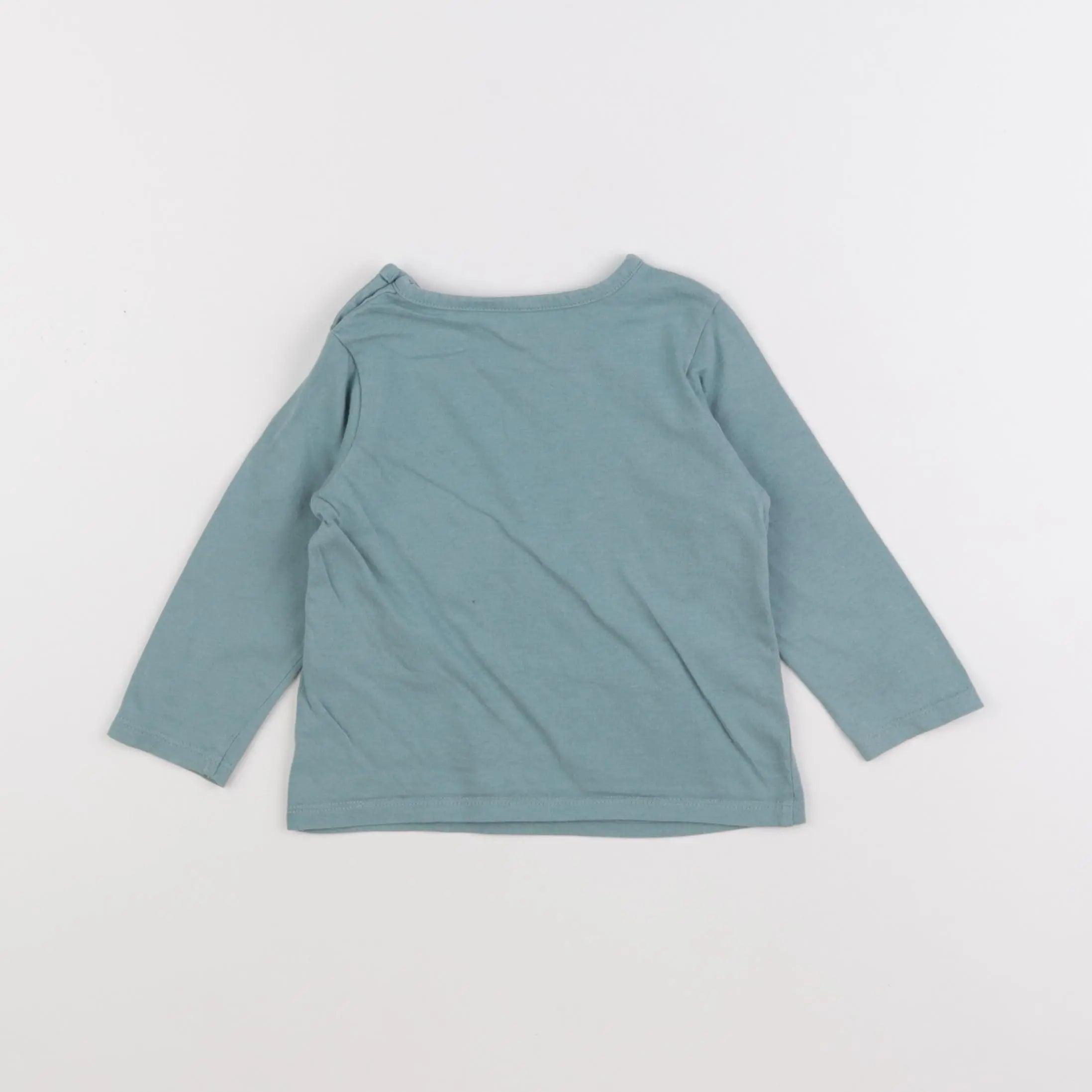 Vertbaudet - tee-shirt bleu - 12 mois