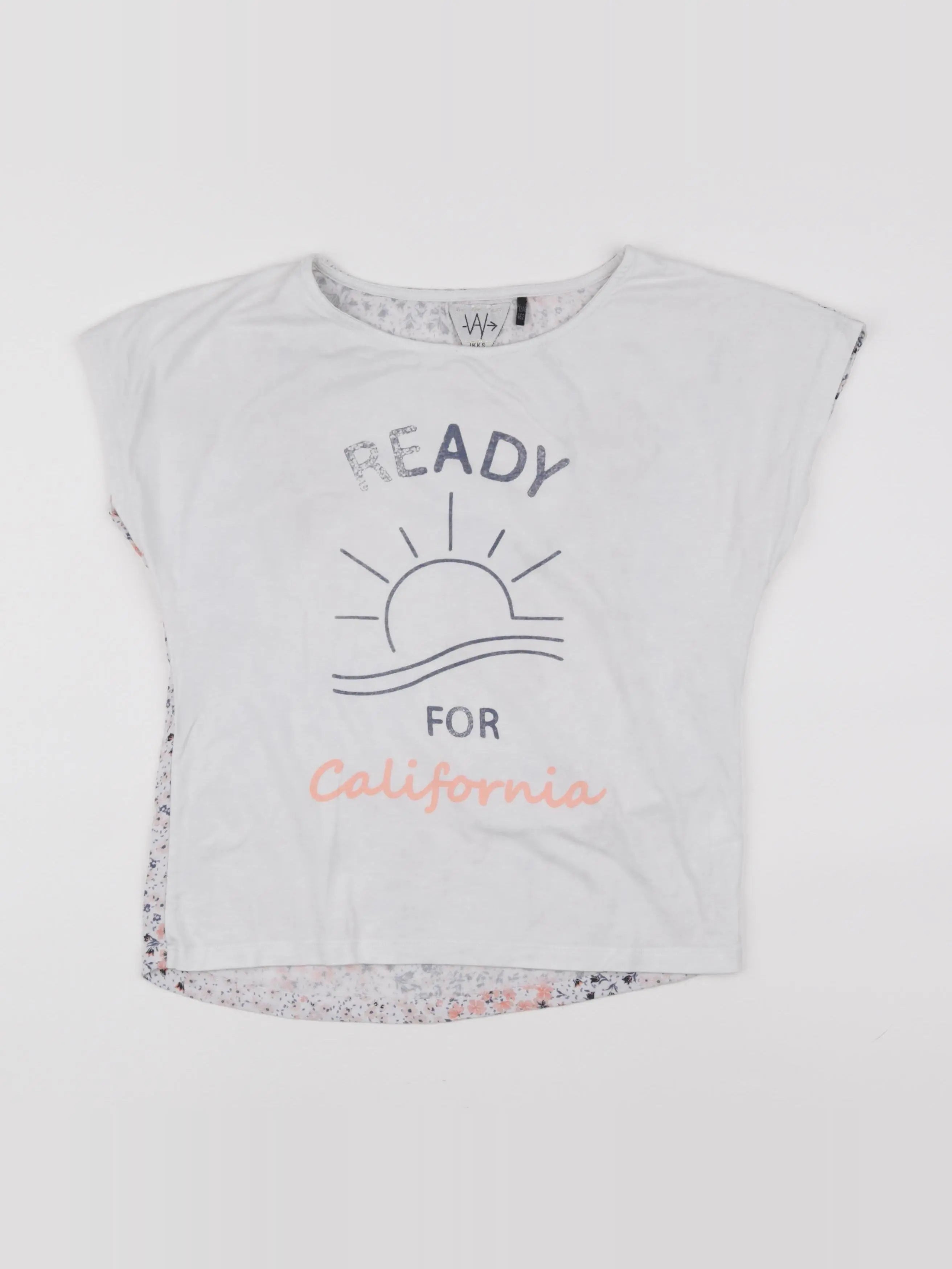 IKKS - tee-shirt blanc, bleu - 12 ans