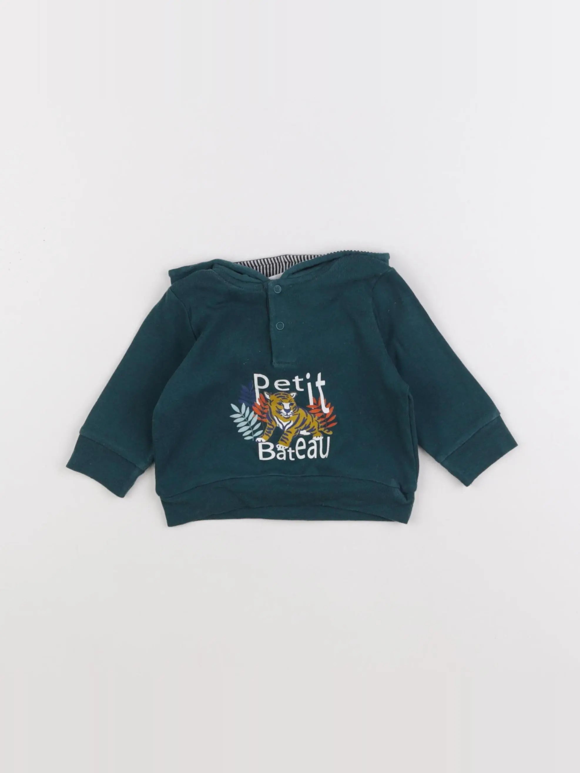 Petit Bateau - sweat vert - 3 mois