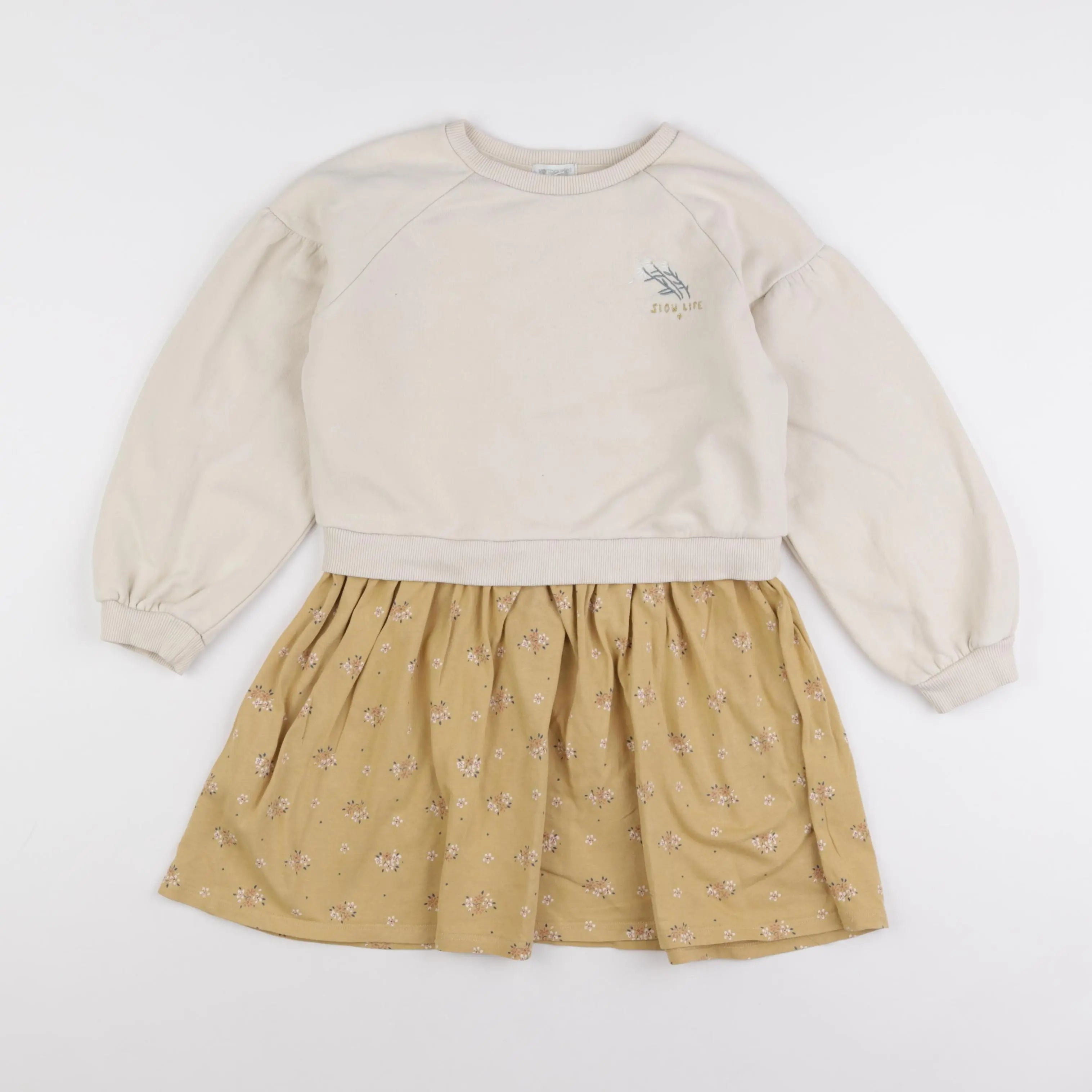 Vertbaudet - robe beige - 8 ans