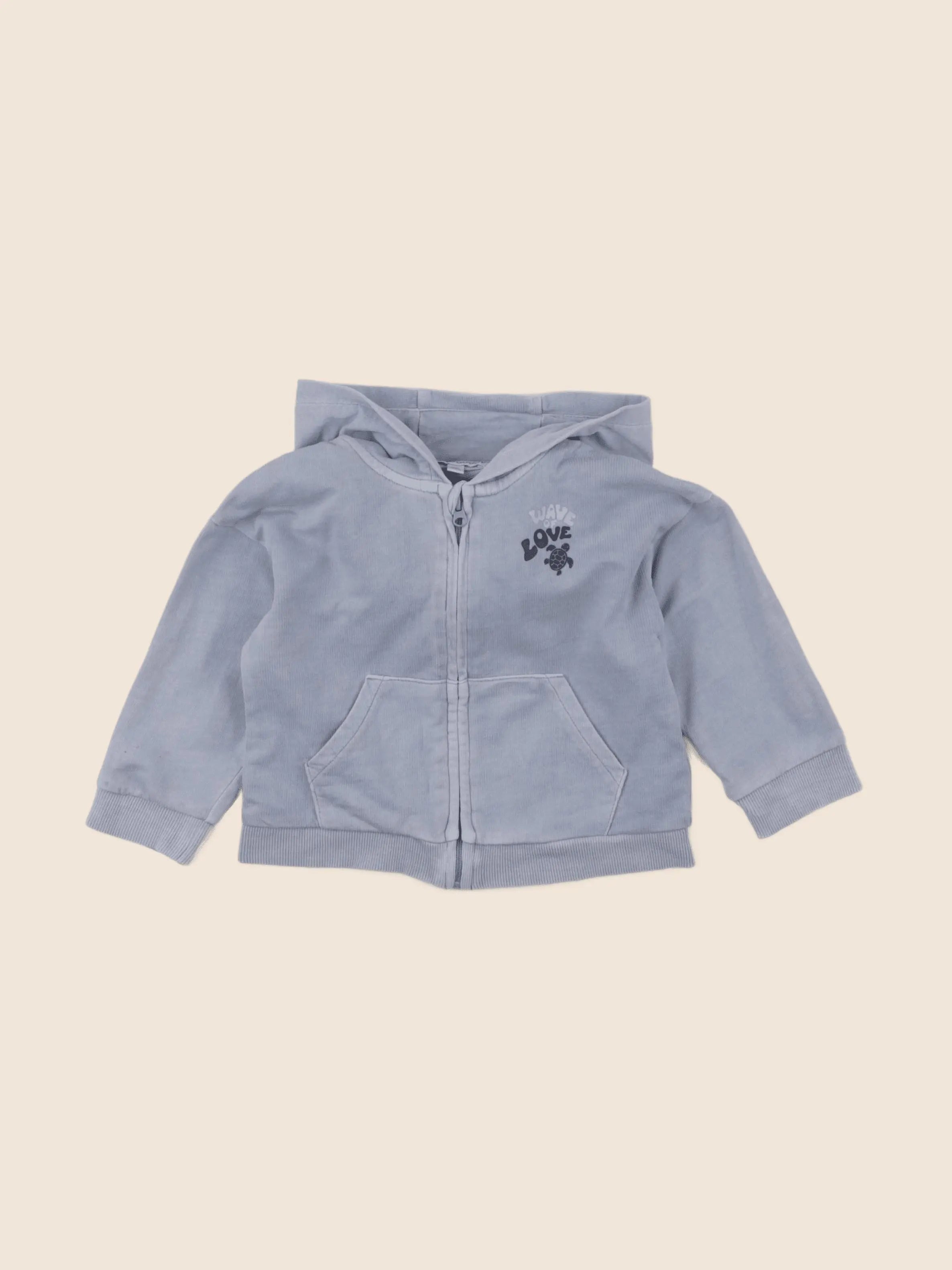 Vertbaudet - sweat bleu - 12 mois