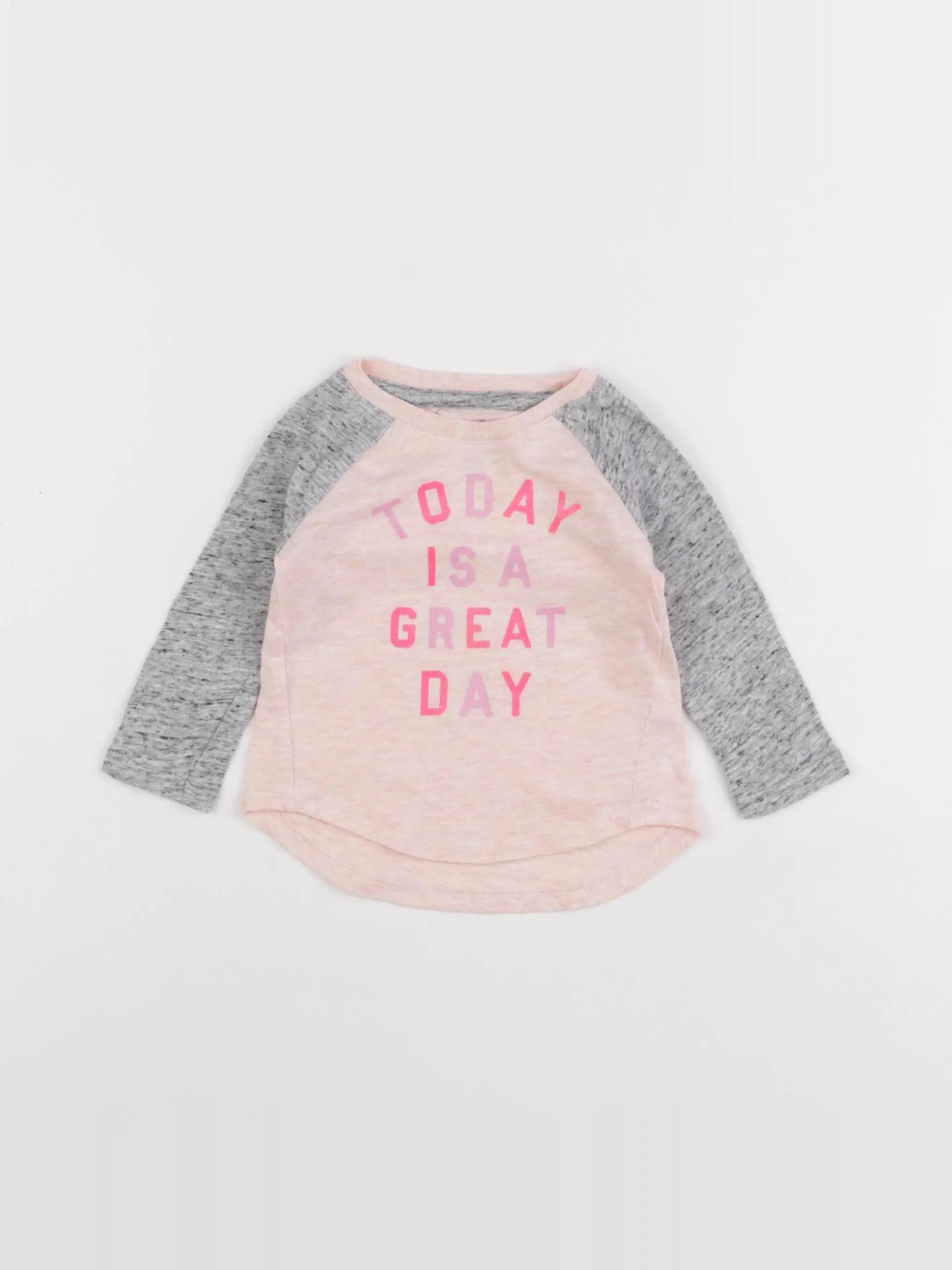 Oshkosh - tee-shirt gris, rose - 6 mois