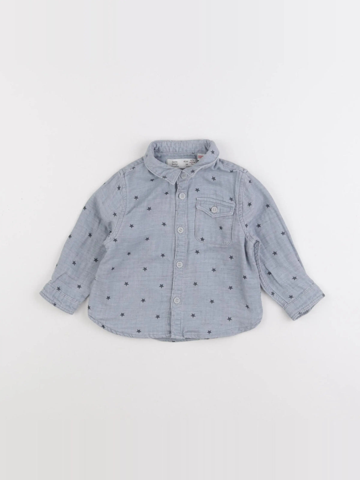 Zara - chemise bleu - 6/9 mois