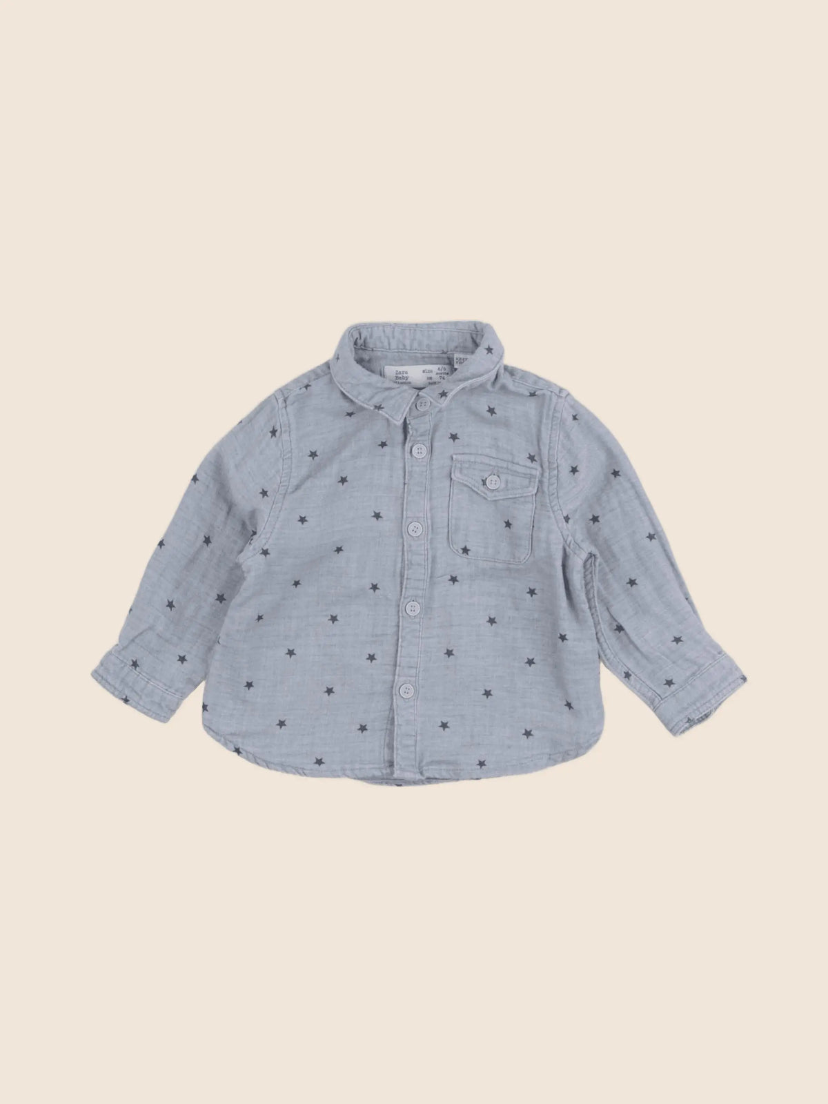 Zara - chemise bleu - 6/9 mois
